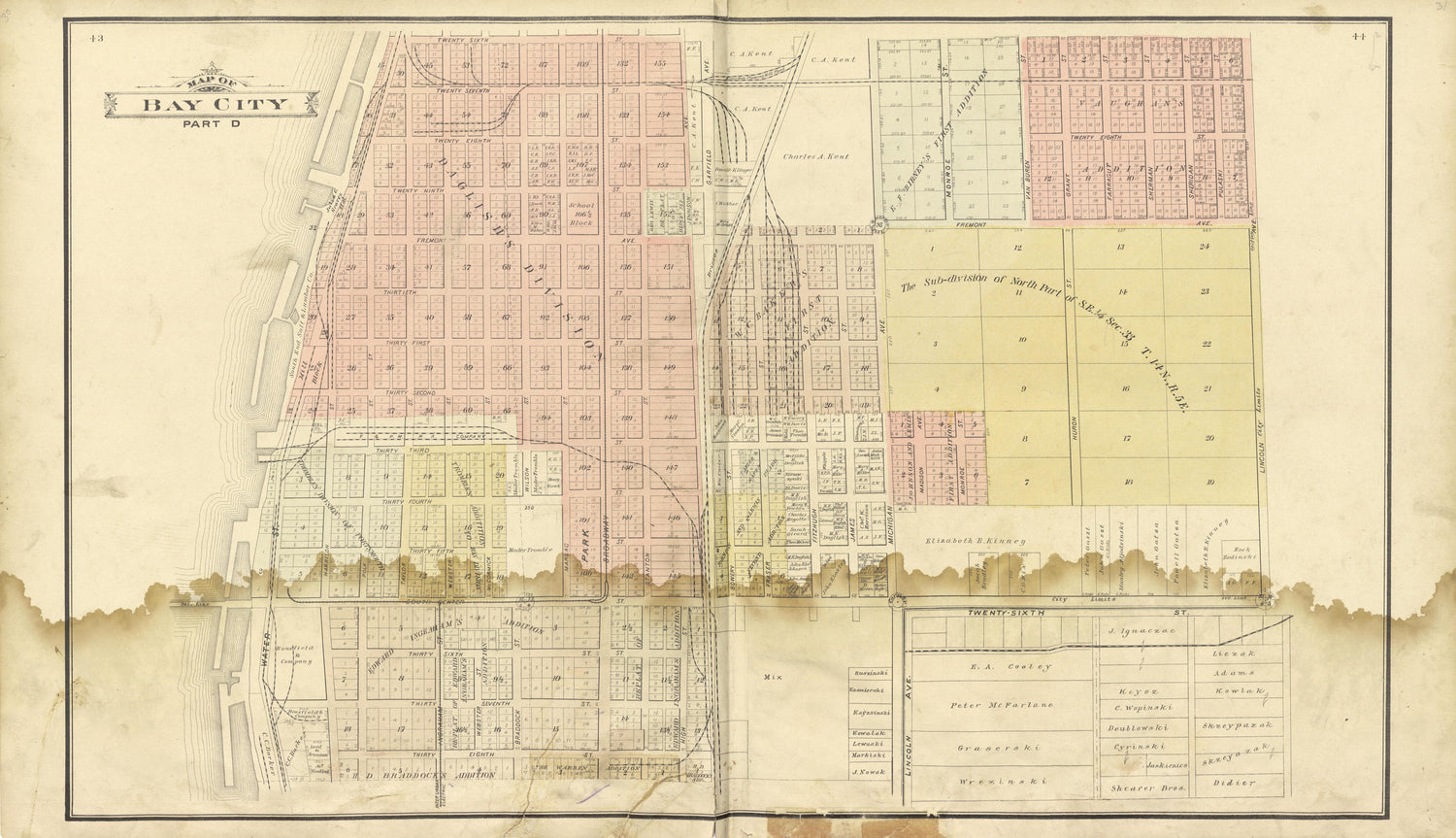 Bay City Part D from the County of Bay, Michigan : Maps, History, Illustrations and Statistics 1896 by Relic Map Company