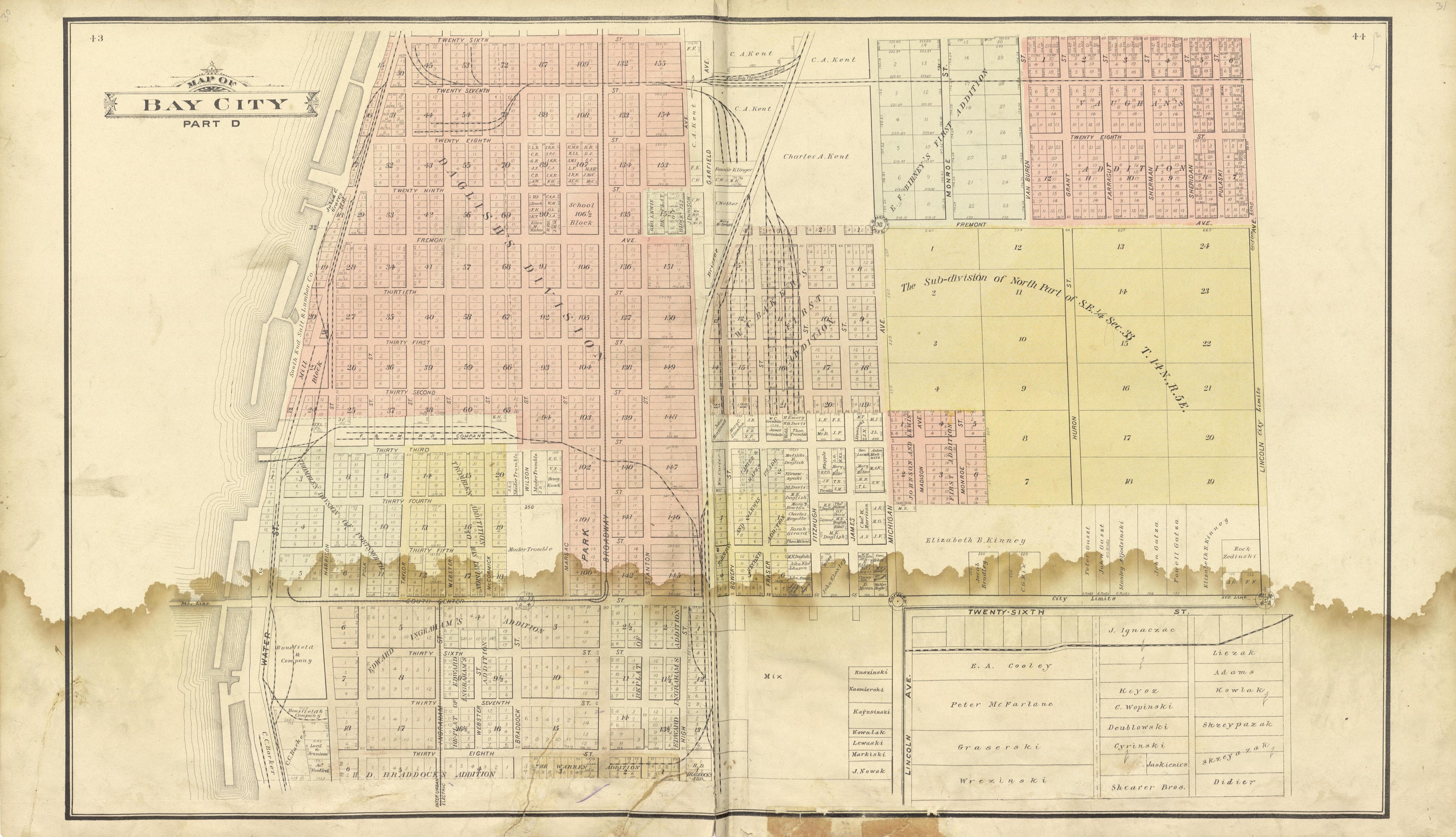 Bay City Part D from the County of Bay, Michigan : Maps, History, Illustrations and Statistics 1896 by Relic Map Company