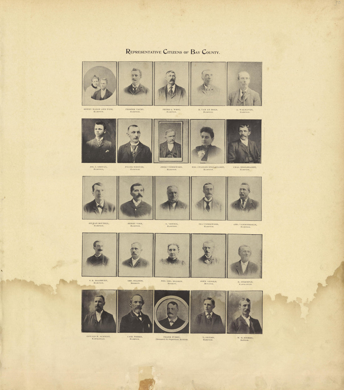 Representative Citizens of Bay County - Continued from the County of Bay, Michigan : Maps, History, Illustrations and Statistics 1896 by Relic Map Company