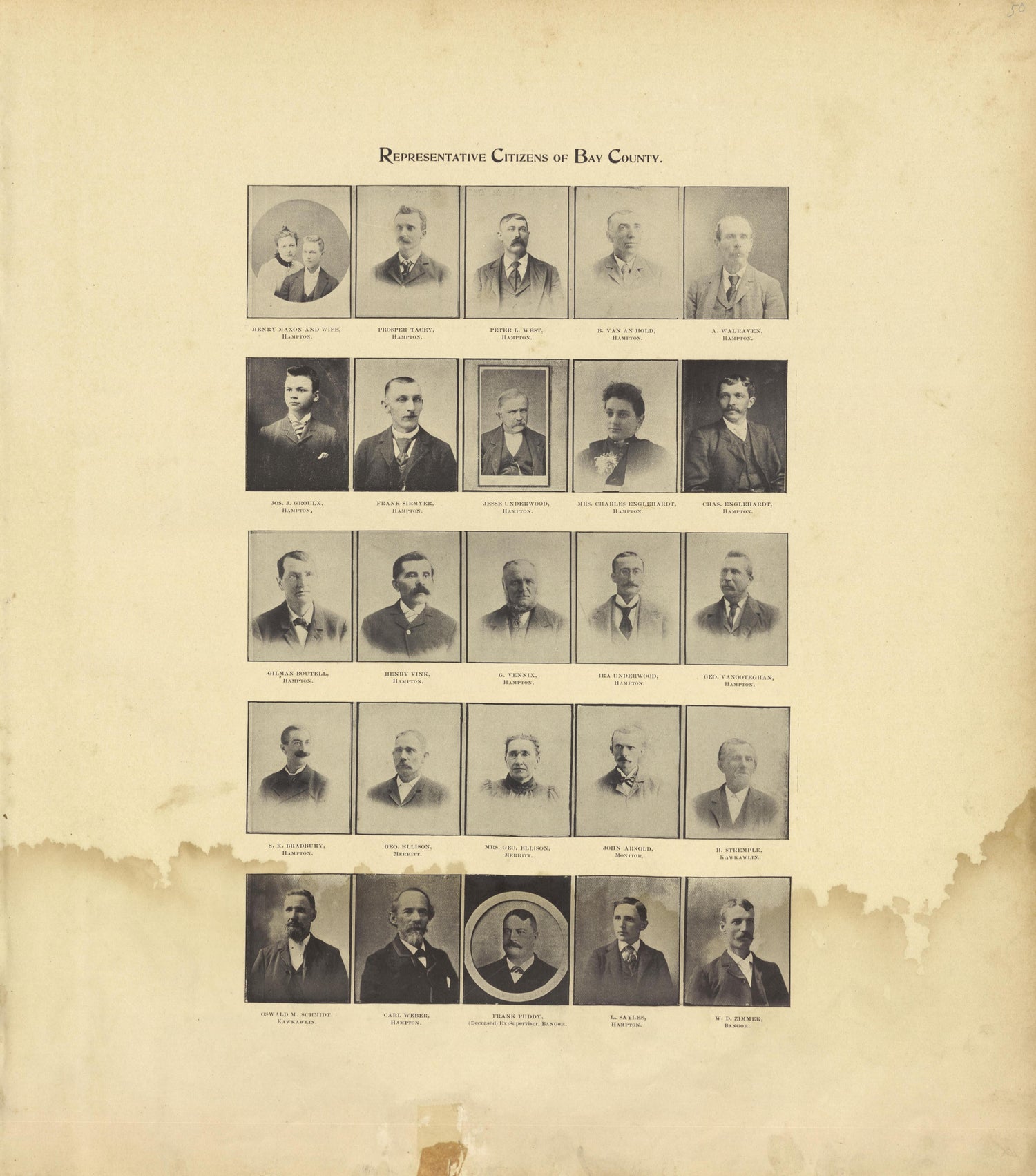 Representative Citizens of Bay County - Continued from the County of Bay, Michigan : Maps, History, Illustrations and Statistics 1896 by Relic Map Company