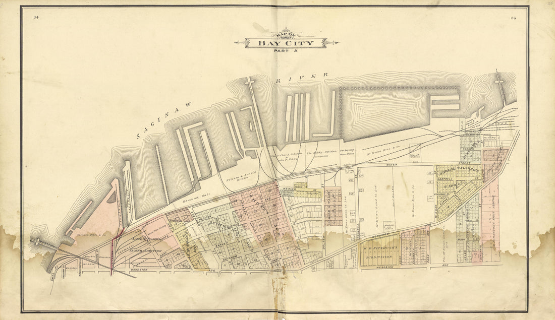 Bay City Part a from the County of Bay, Michigan : Maps, History, Illustrations and Statistics 1896 by Relic Map Company