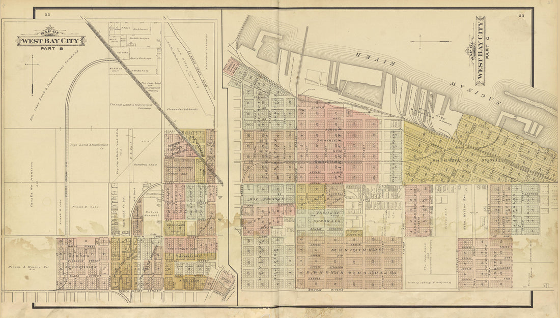 West Bay City Part B and C from the County of Bay, Michigan : Maps, History, Illustrations and Statistics 1896 by Relic Map Company