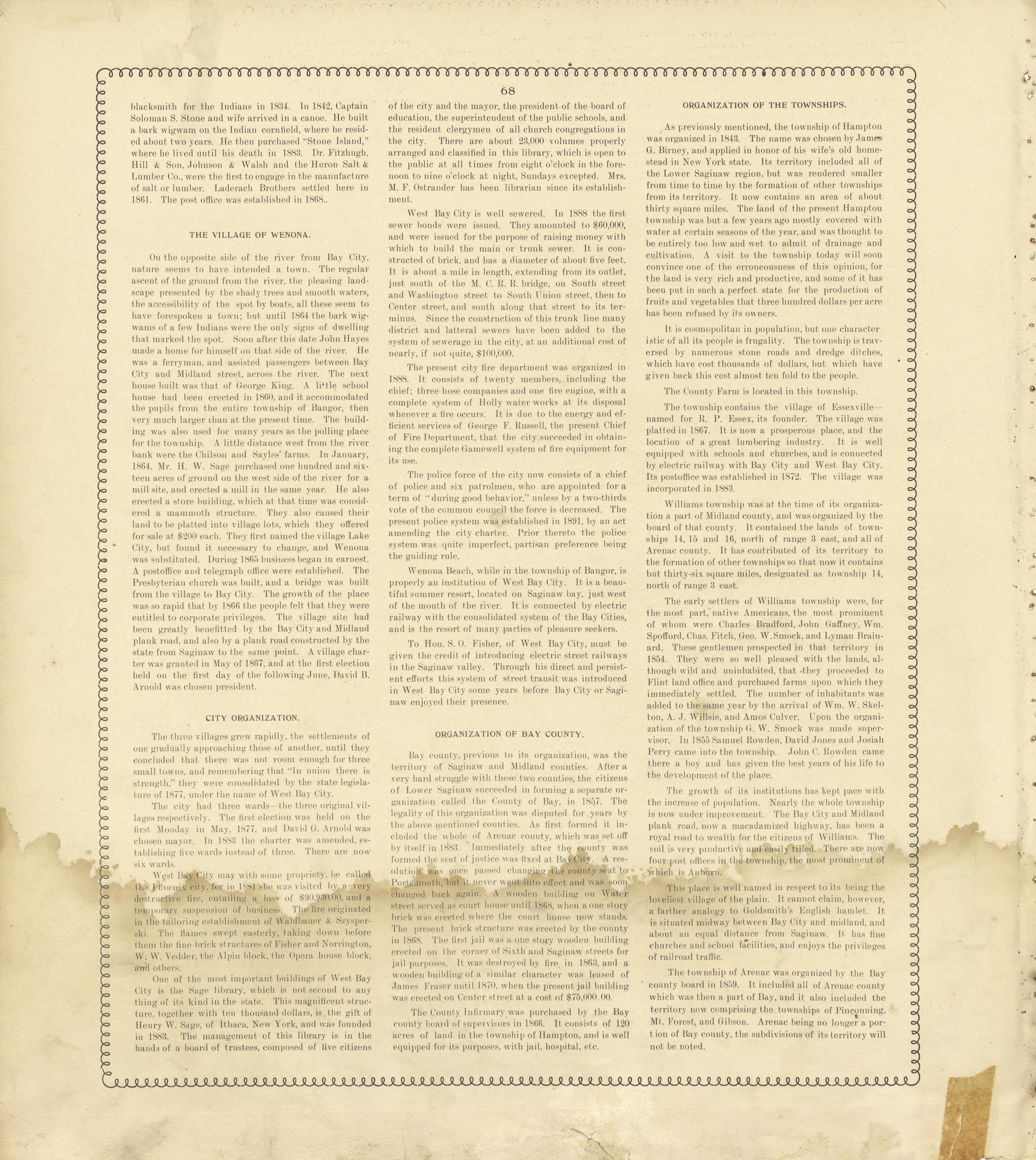 Bay County, Michigan - Continued from the County of Bay, Michigan : Maps, History, Illustrations and Statistics 1896 by Relic Map Company