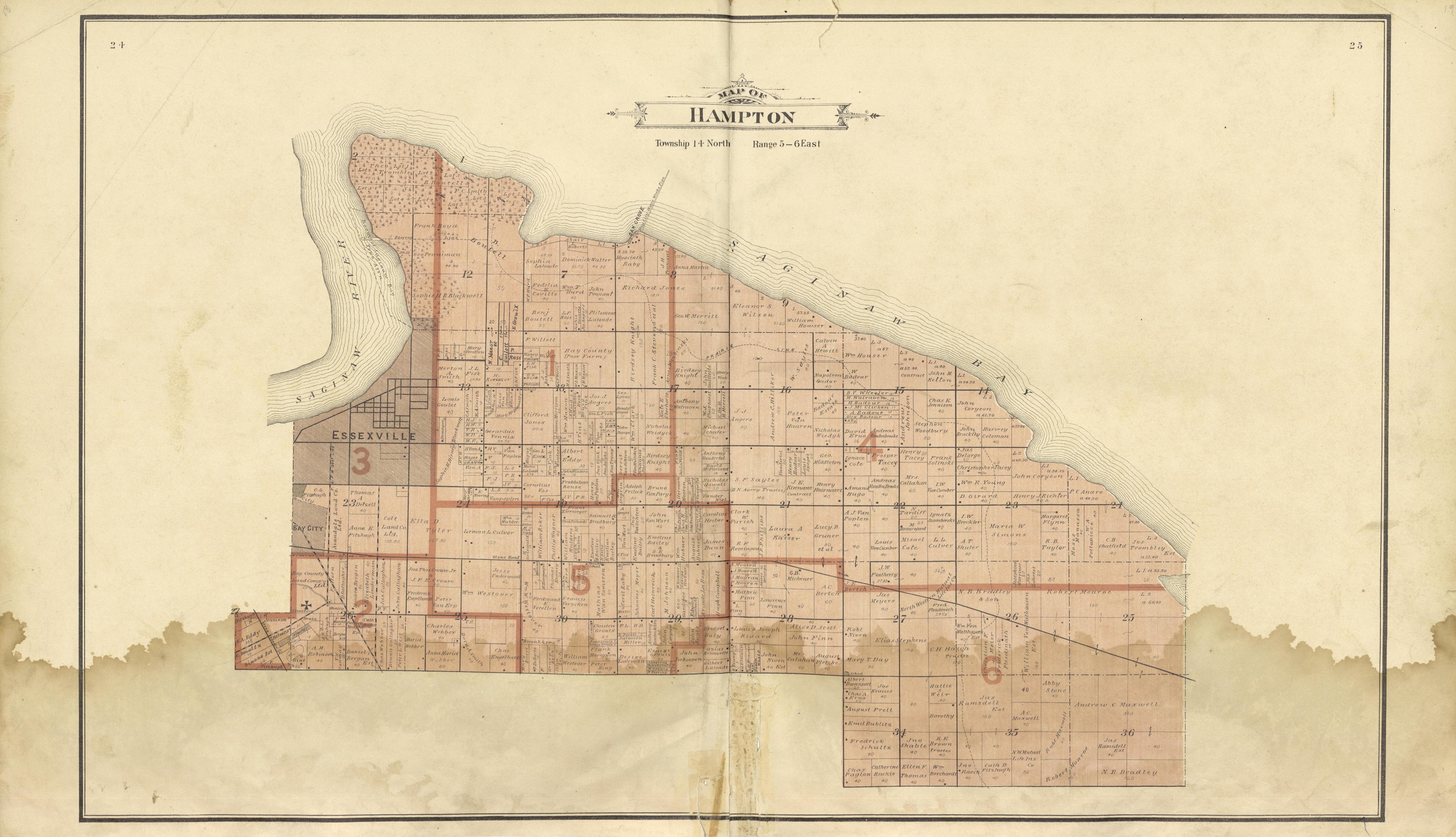 Hampton from the County of Bay, Michigan : Maps, History, Illustrations and Statistics 1896 by Relic Map Company
