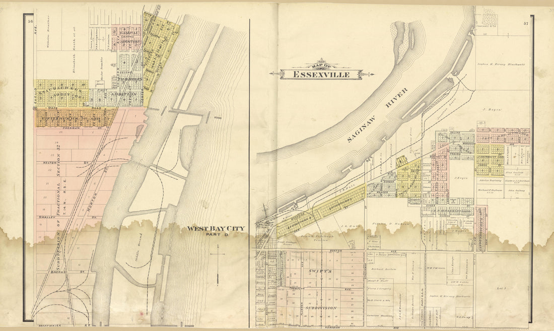 West Bay City Part D and Essexville from the County of Bay, Michigan : Maps, History, Illustrations and Statistics 1896 by Relic Map Company