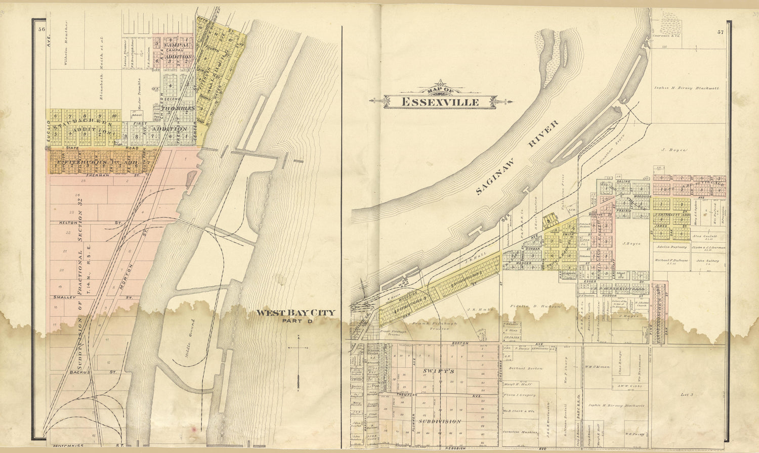 West Bay City Part D and Essexville from the County of Bay, Michigan : Maps, History, Illustrations and Statistics 1896 by Relic Map Company