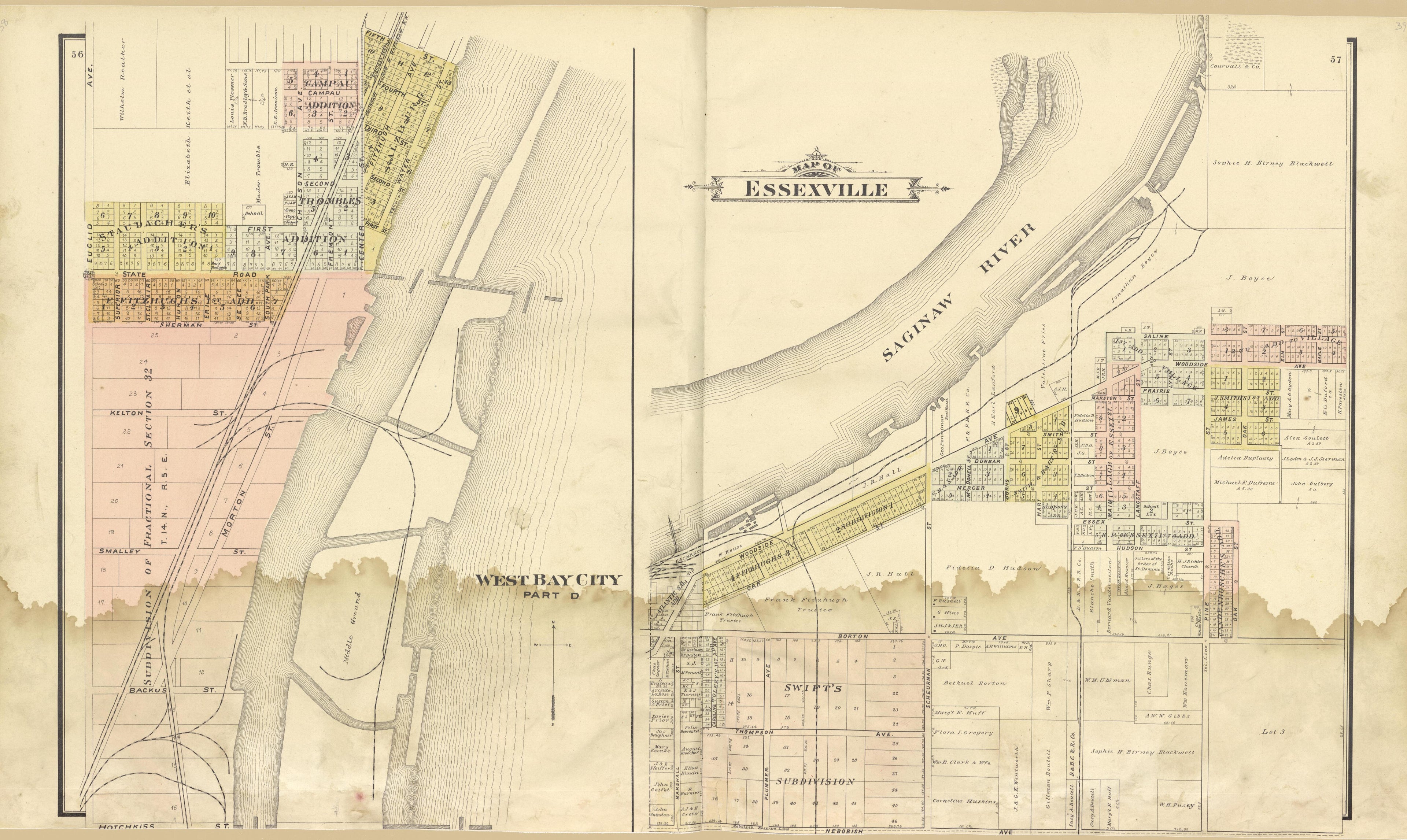 West Bay City Part D and Essexville from the County of Bay, Michigan : Maps, History, Illustrations and Statistics 1896 by Relic Map Company