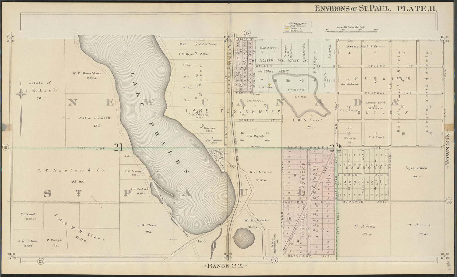 Image 14 of Atlas of the Enirons of St. Paul (maps Only) from Atlas of the Enirons of St. Paul : Including the Whole of Ramsey County, Minnesota 1886 by Relic Map Company