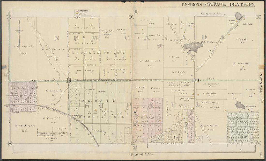 This old map of Minnesota, Ramsey County, Saint Paul Region,  was created by Hopkins, Griffith Morgan in 1886