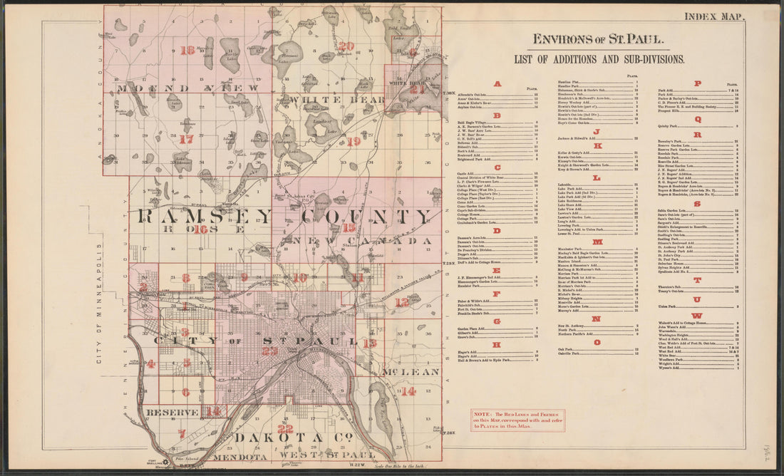 This old map of Minnesota, Ramsey County, Saint Paul Region,  was created by Hopkins, Griffith Morgan in 1886
