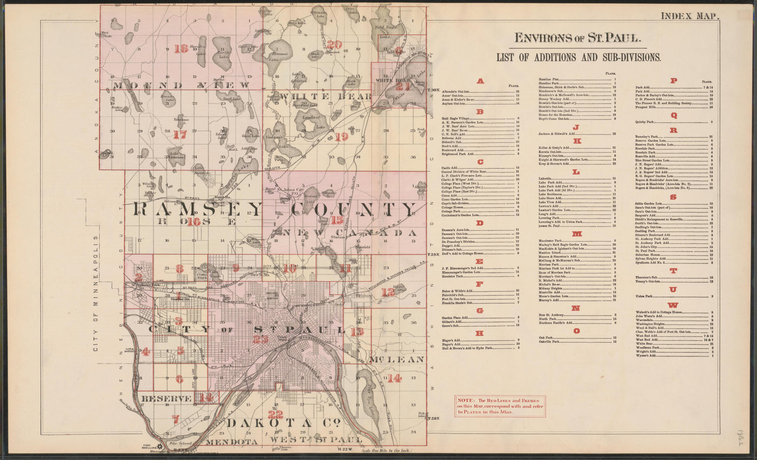 Image 3 of Atlas of the Enirons of St. Paul (maps Only) from Atlas of the Enirons of St. Paul : Including the Whole of Ramsey County, Minnesota 1886 by Relic Map Company