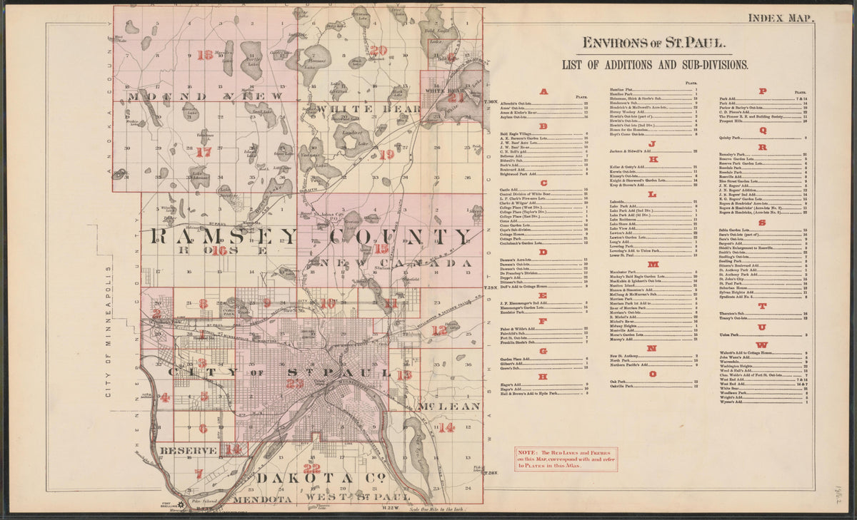 Image 3 of Atlas of the Enirons of St. Paul (maps Only) from Atlas of the Enirons of St. Paul : Including the Whole of Ramsey County, Minnesota 1886 by Relic Map Company
