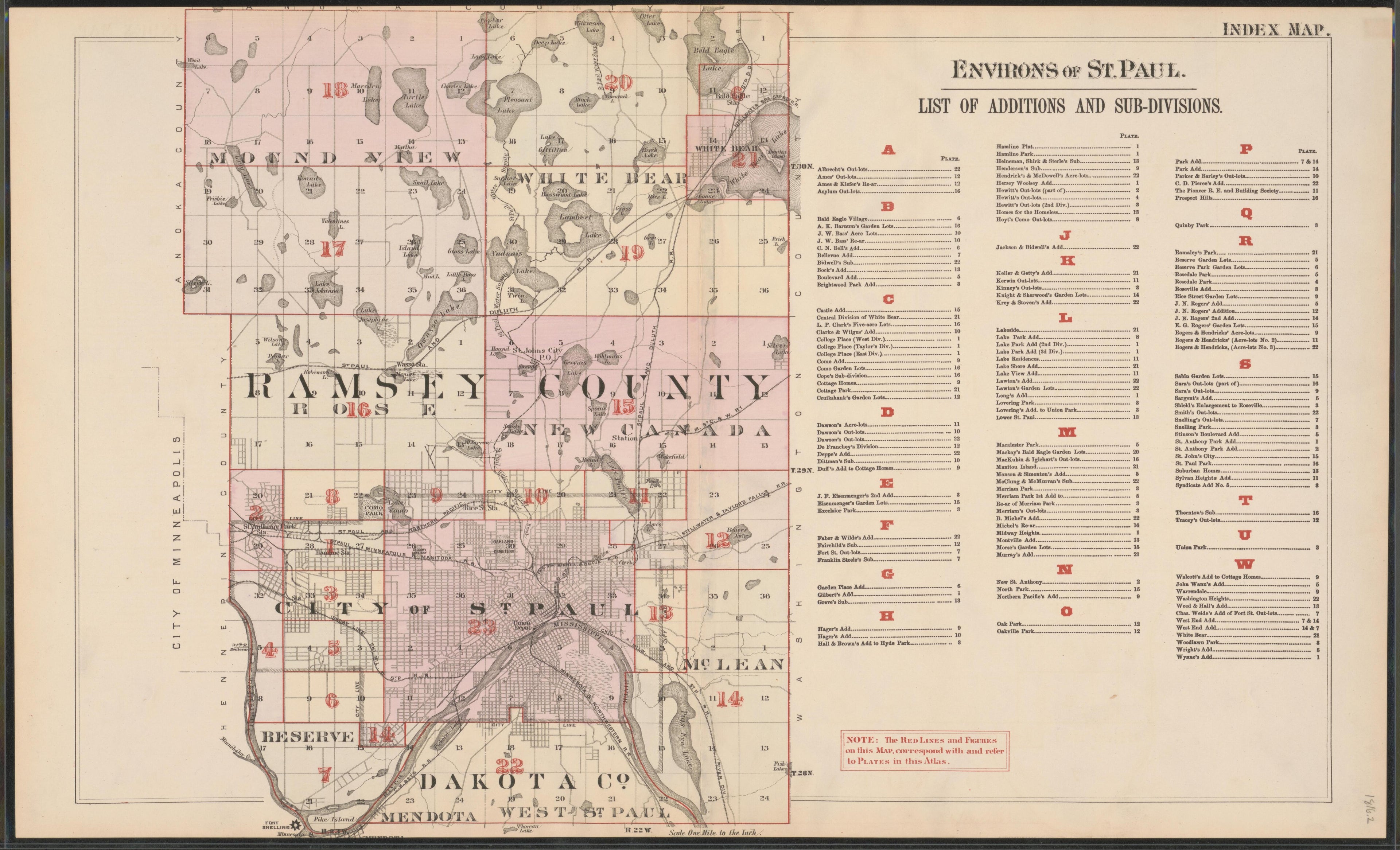 Image 3 of Atlas of the Enirons of St. Paul (maps Only) from Atlas of the Enirons of St. Paul : Including the Whole of Ramsey County, Minnesota 1886 by Relic Map Company