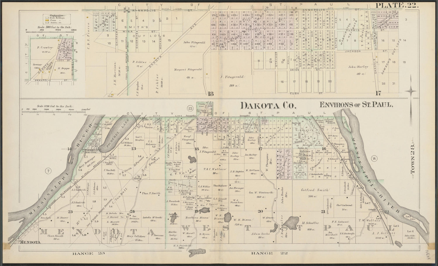 Image 25 of Atlas of the Enirons of St. Paul (maps Only) from Atlas of the Enirons of St. Paul : Including the Whole of Ramsey County, Minnesota 1886 by Relic Map Company