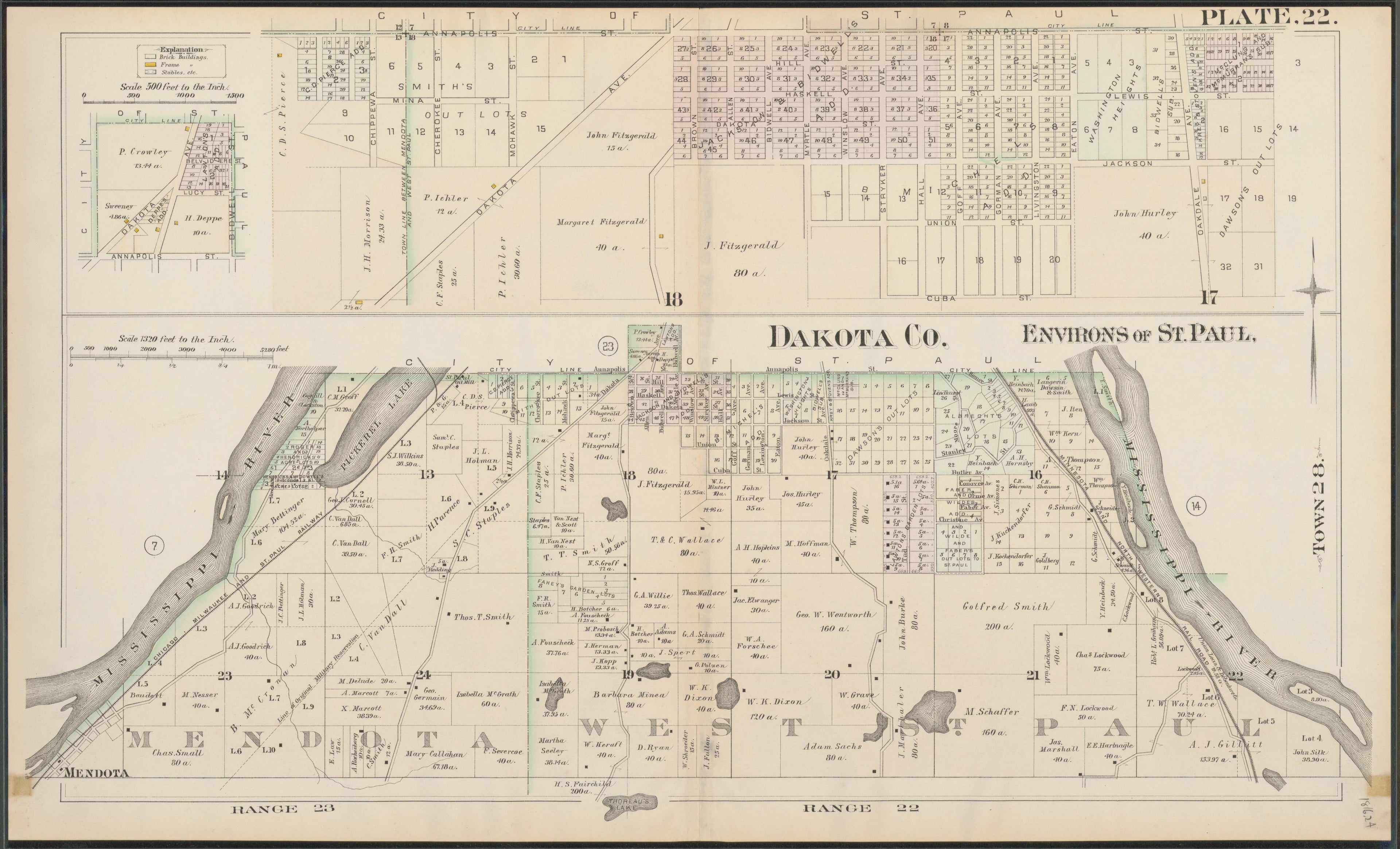 Image 25 of Atlas of the Enirons of St. Paul (maps Only) from Atlas of the Enirons of St. Paul : Including the Whole of Ramsey County, Minnesota 1886 by Relic Map Company
