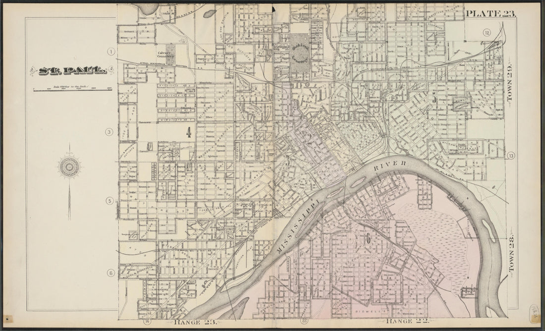 This old map of Minnesota, Ramsey County, Saint Paul Region,  was created by Hopkins, Griffith Morgan in 1886