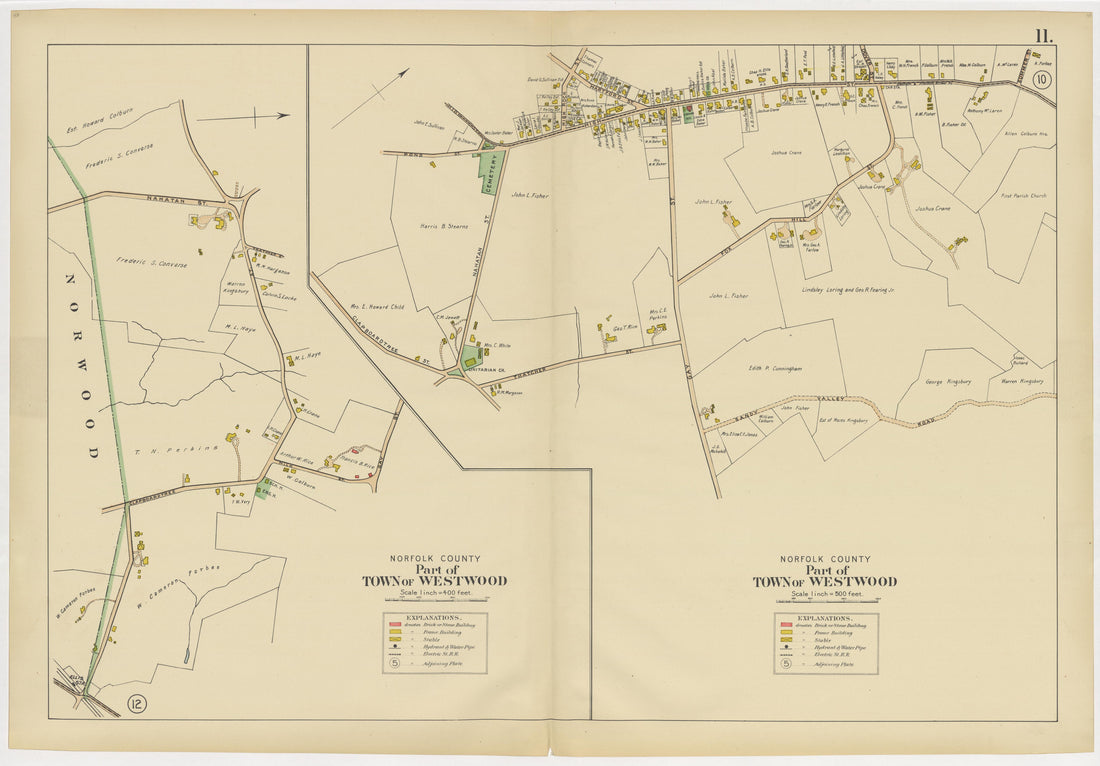 Image 15 of Atlas of the Towns of Needham, Dover, Westwood, Millis and Medfield, Norfolk County, Massachusetts from Atlas of the Towns of Needham, Dover, Westwood, Millis and Medfield, Norfolk County, Massachusetts 1909 by Relic Map Company
