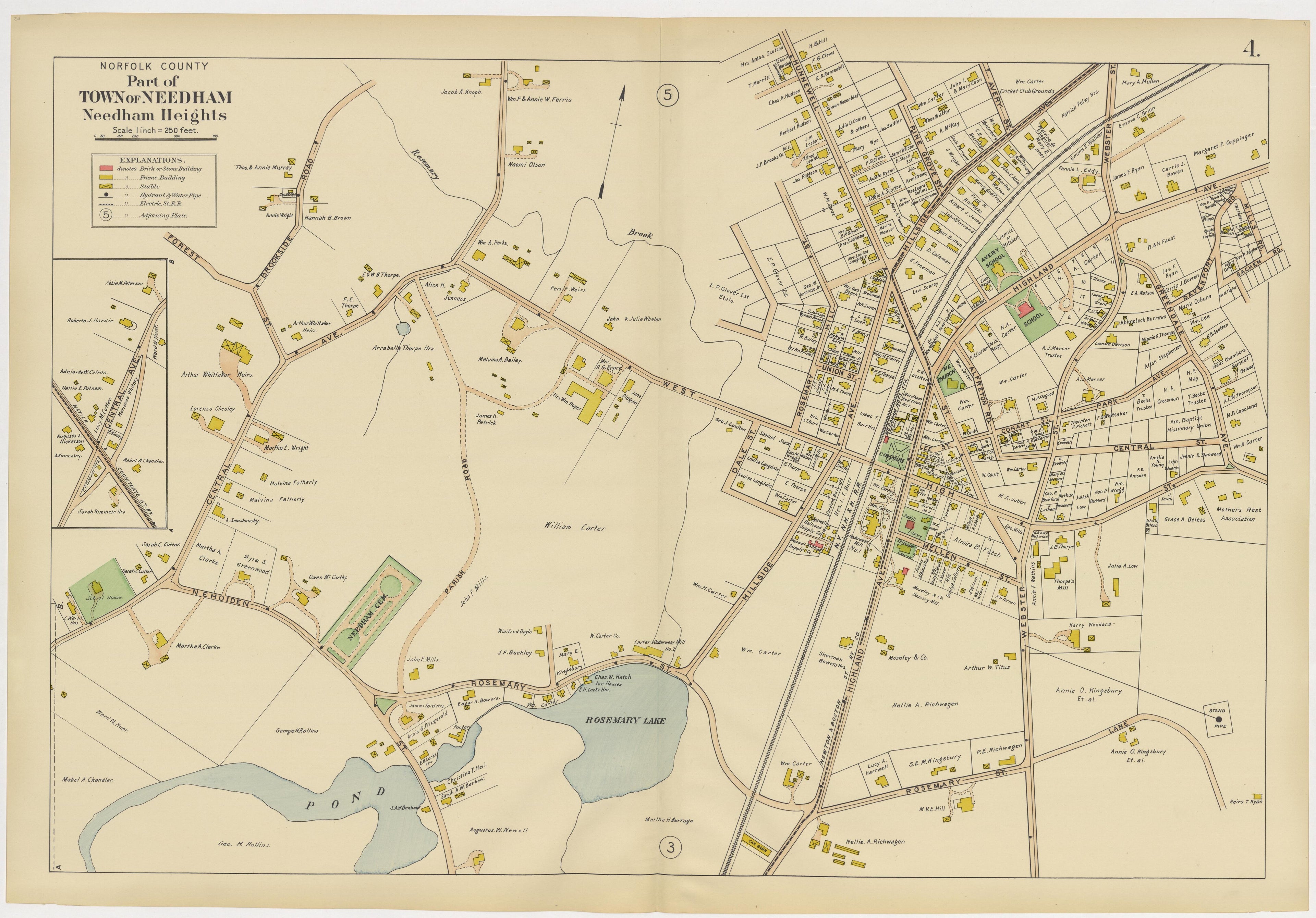 Image 8 of Atlas of the Towns of Needham, Dover, Westwood, Millis and Medfield, Norfolk County, Massachusetts from Atlas of the Towns of Needham, Dover, Westwood, Millis and Medfield, Norfolk County, Massachusetts 1909 by Relic Map Company