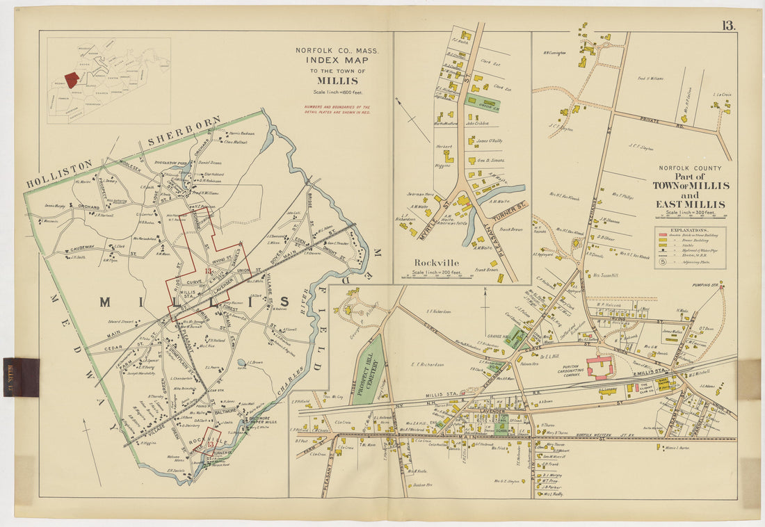 Image 17 of Atlas of the Towns of Needham, Dover, Westwood, Millis and Medfield, Norfolk County, Massachusetts from Atlas of the Towns of Needham, Dover, Westwood, Millis and Medfield, Norfolk County, Massachusetts 1909 by Relic Map Company