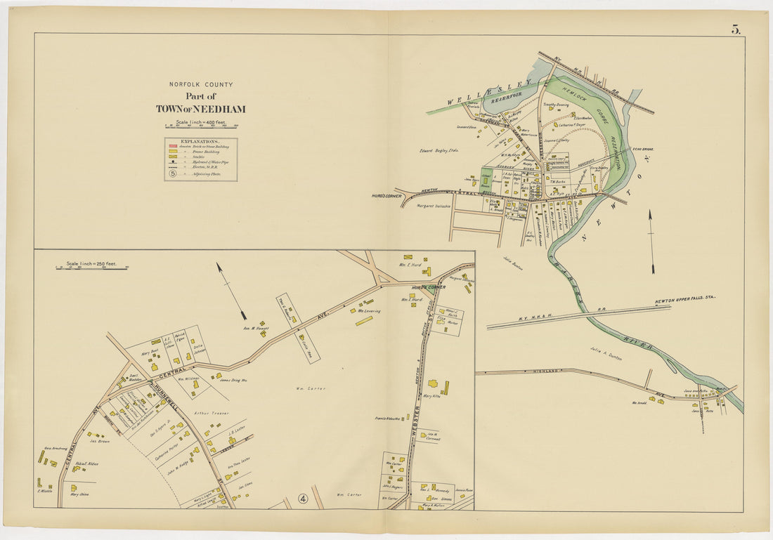 Image 9 of Atlas of the Towns of Needham, Dover, Westwood, Millis and Medfield, Norfolk County, Massachusetts from Atlas of the Towns of Needham, Dover, Westwood, Millis and Medfield, Norfolk County, Massachusetts 1909 by Relic Map Company