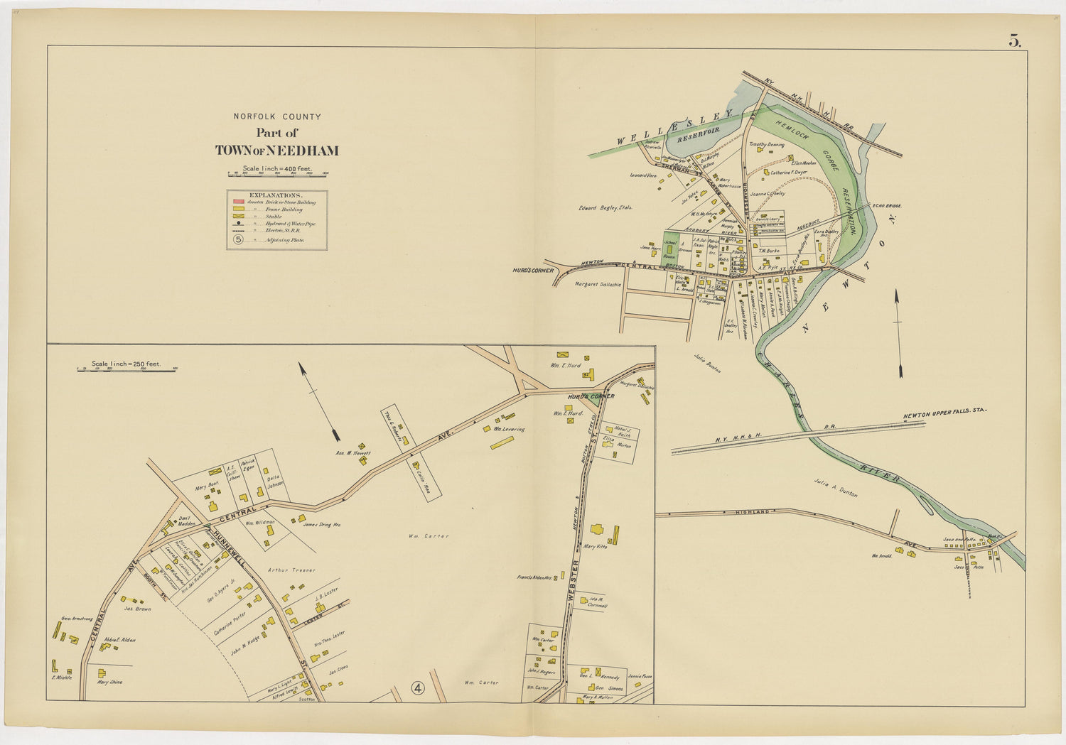 Image 9 of Atlas of the Towns of Needham, Dover, Westwood, Millis and Medfield, Norfolk County, Massachusetts from Atlas of the Towns of Needham, Dover, Westwood, Millis and Medfield, Norfolk County, Massachusetts 1909 by Relic Map Company