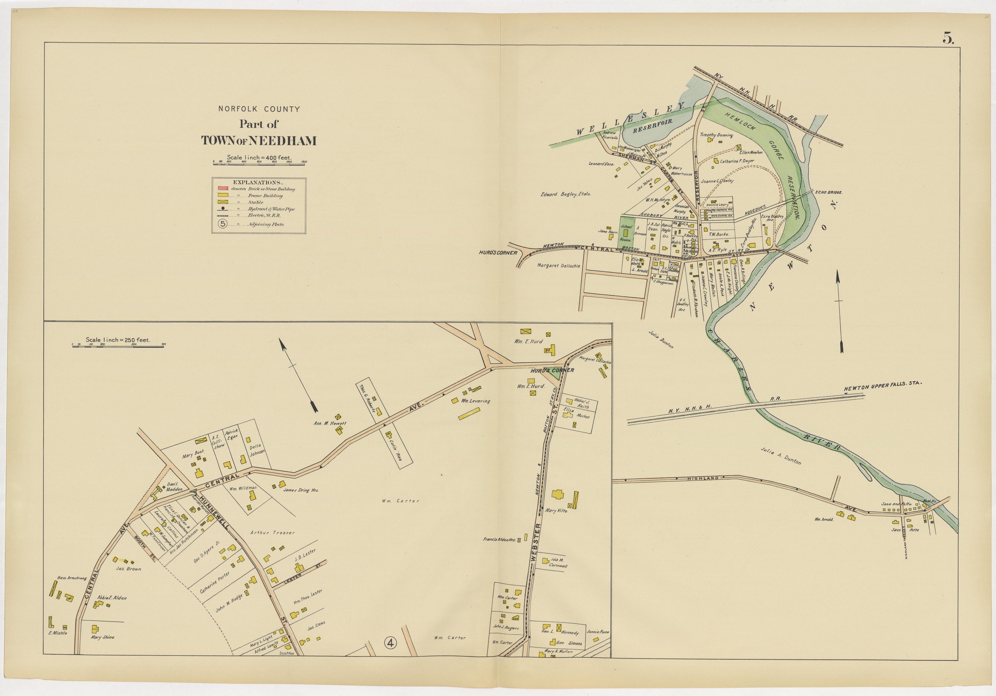 Image 9 of Atlas of the Towns of Needham, Dover, Westwood, Millis and Medfield, Norfolk County, Massachusetts from Atlas of the Towns of Needham, Dover, Westwood, Millis and Medfield, Norfolk County, Massachusetts 1909 by Relic Map Company