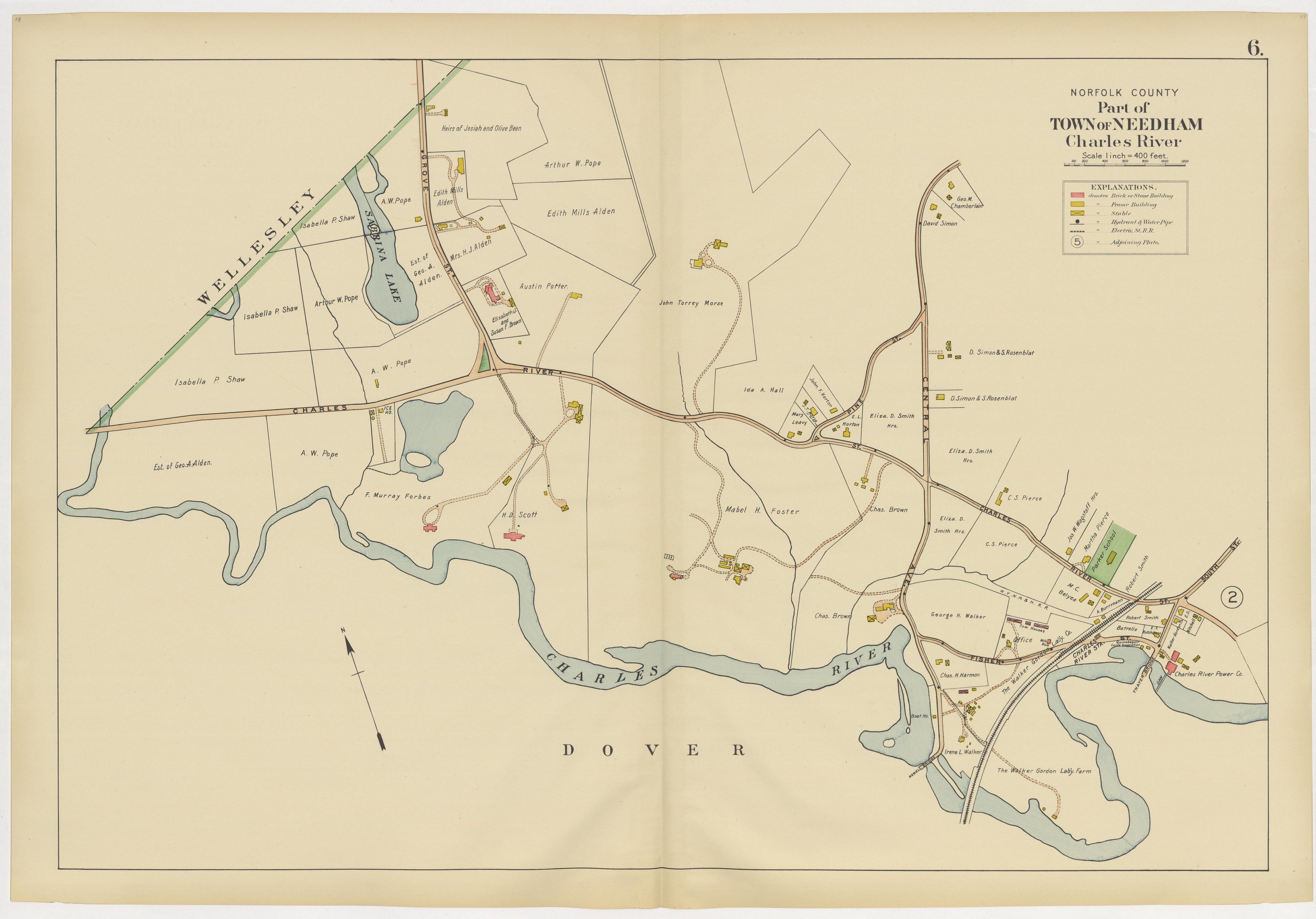 Image 10 of Atlas of the Towns of Needham, Dover, Westwood, Millis and Medfield, Norfolk County, Massachusetts from Atlas of the Towns of Needham, Dover, Westwood, Millis and Medfield, Norfolk County, Massachusetts 1909 by Relic Map Company