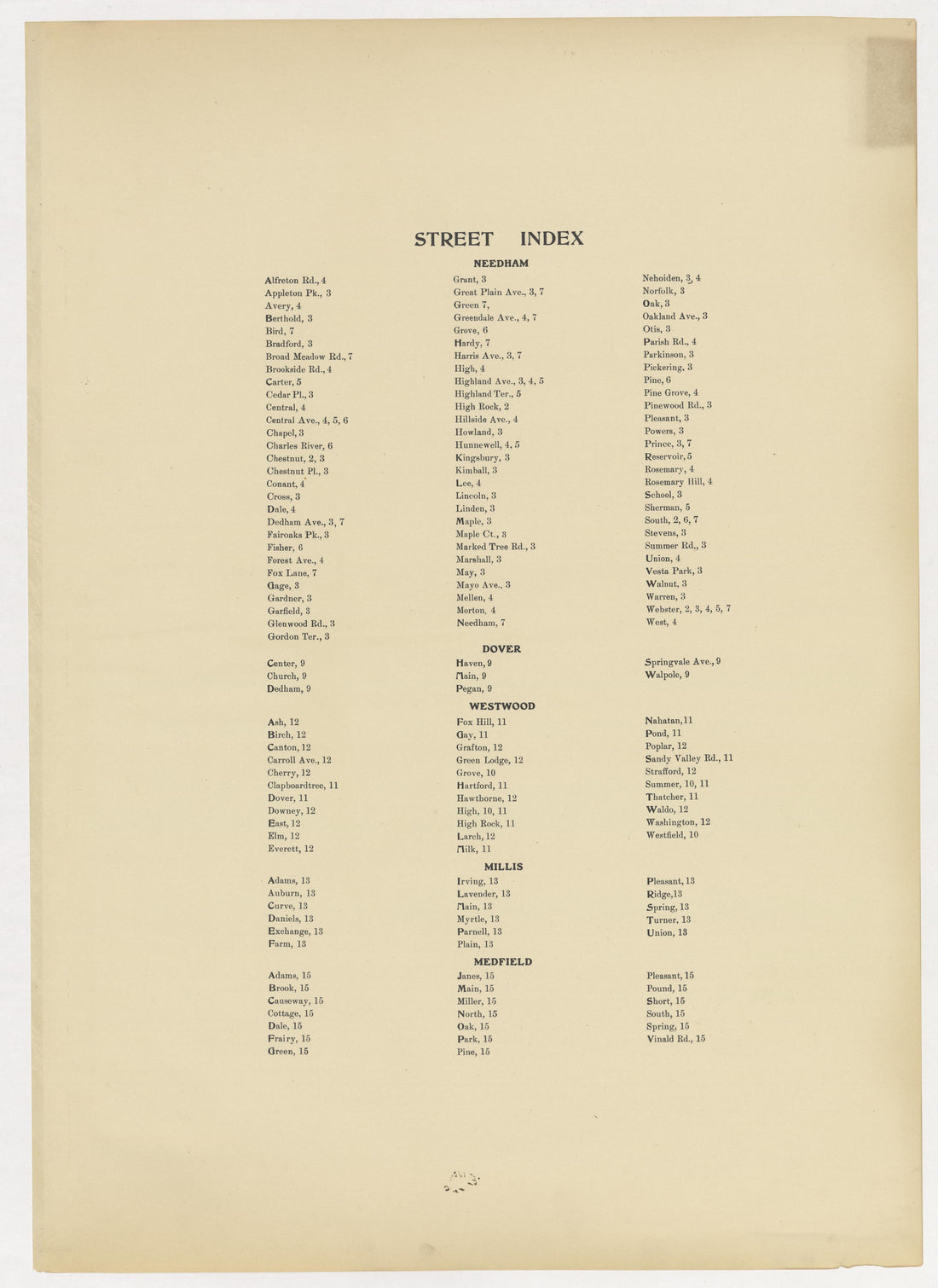 Image 4 of Atlas of the Towns of Needham, Dover, Westwood, Millis and Medfield, Norfolk County, Massachusetts from Atlas of the Towns of Needham, Dover, Westwood, Millis and Medfield, Norfolk County, Massachusetts 1909 by Relic Map Company