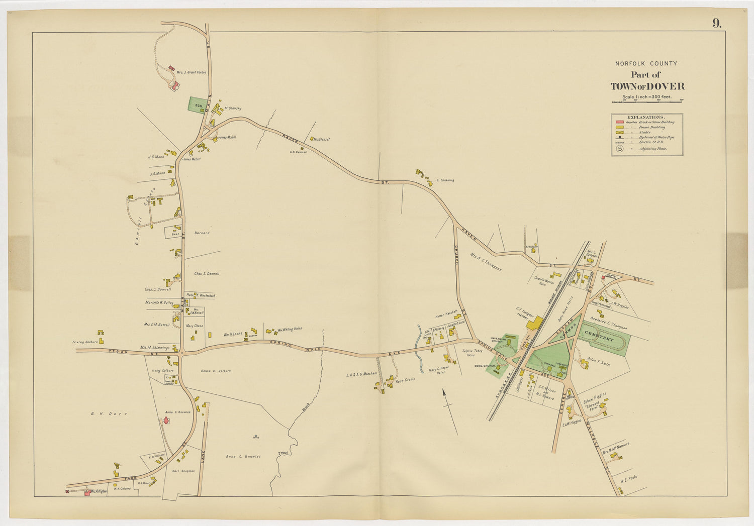 Image 13 of Atlas of the Towns of Needham, Dover, Westwood, Millis and Medfield, Norfolk County, Massachusetts from Atlas of the Towns of Needham, Dover, Westwood, Millis and Medfield, Norfolk County, Massachusetts 1909 by Relic Map Company