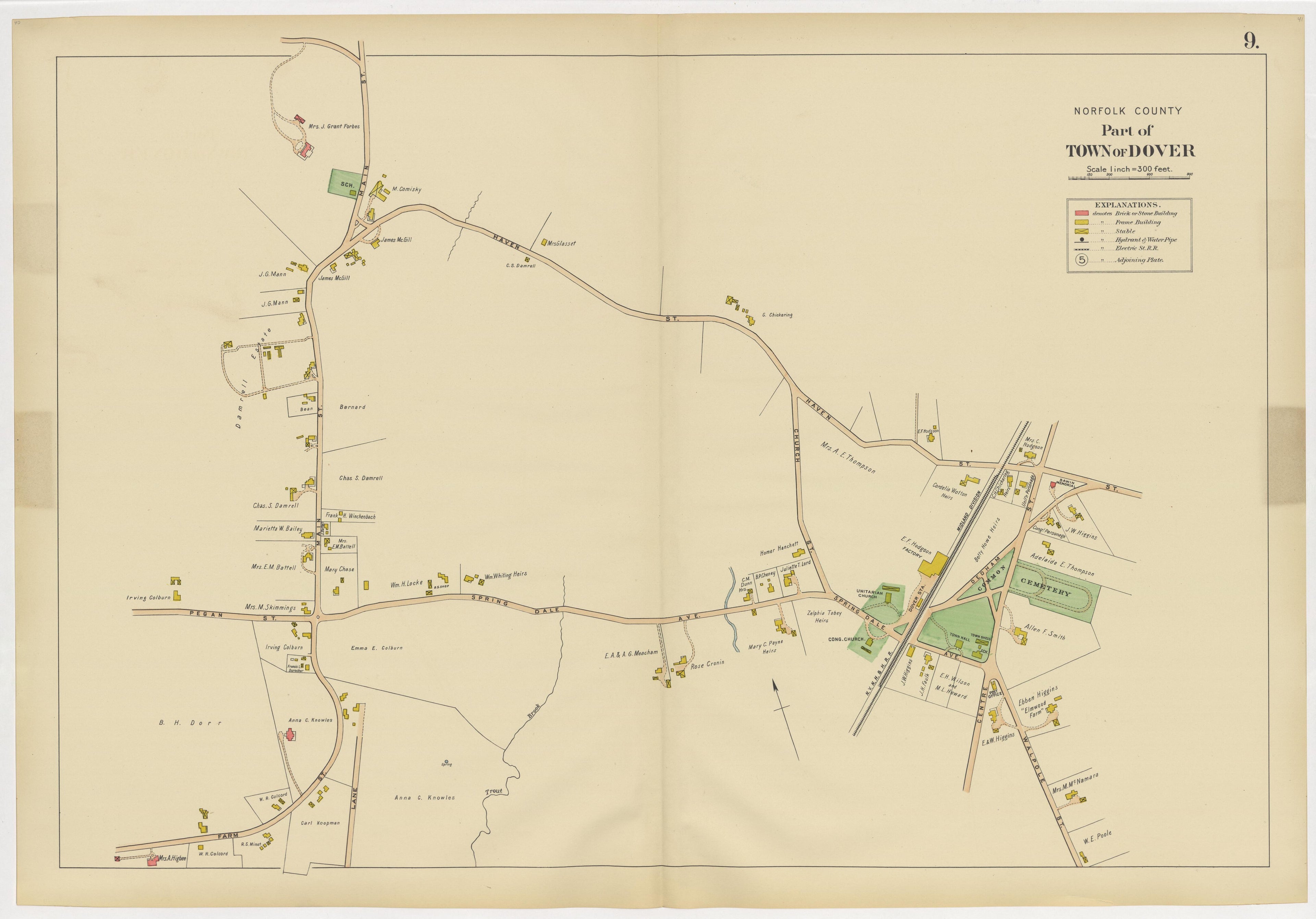 Image 13 of Atlas of the Towns of Needham, Dover, Westwood, Millis and Medfield, Norfolk County, Massachusetts from Atlas of the Towns of Needham, Dover, Westwood, Millis and Medfield, Norfolk County, Massachusetts 1909 by Relic Map Company