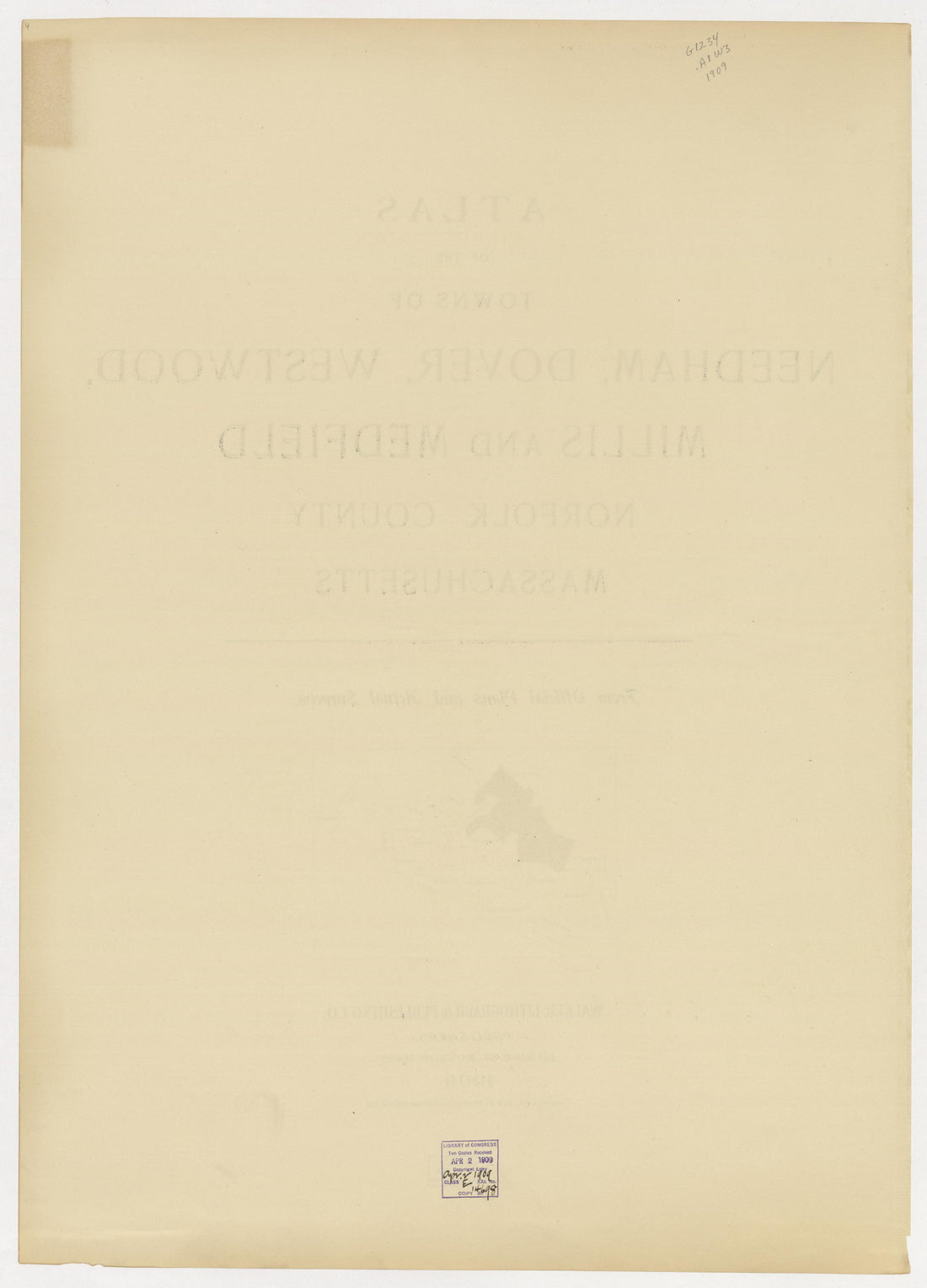 Image 3 of Atlas of the Towns of Needham, Dover, Westwood, Millis and Medfield, Norfolk County, Massachusetts from Atlas of the Towns of Needham, Dover, Westwood, Millis and Medfield, Norfolk County, Massachusetts 1909 by Relic Map Company