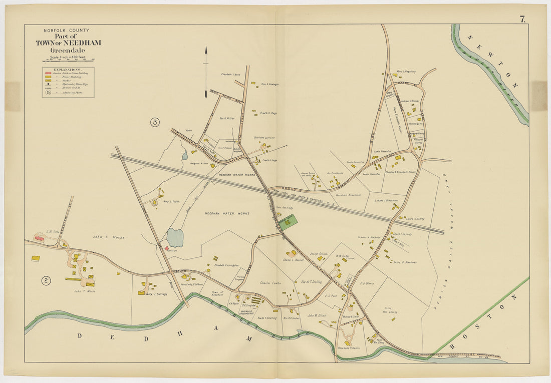 Image 11 of Atlas of the Towns of Needham, Dover, Westwood, Millis and Medfield, Norfolk County, Massachusetts from Atlas of the Towns of Needham, Dover, Westwood, Millis and Medfield, Norfolk County, Massachusetts 1909 by Relic Map Company