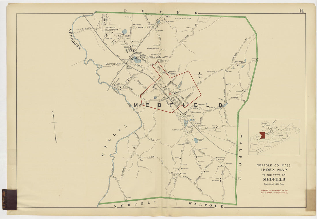 Image 18 of Atlas of the Towns of Needham, Dover, Westwood, Millis and Medfield, Norfolk County, Massachusetts from Atlas of the Towns of Needham, Dover, Westwood, Millis and Medfield, Norfolk County, Massachusetts 1909 by Relic Map Company