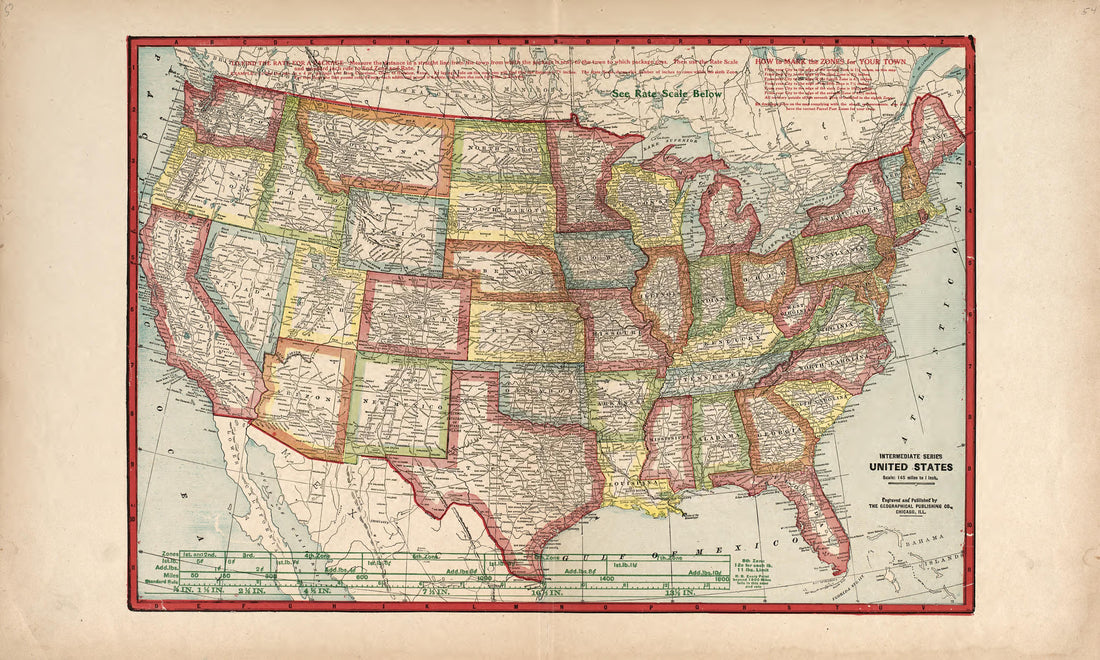 Intermediate Series United States from Atlas of Saunders County, Nebraska : Containing Maps of Townships of the County, Maps of State, United States and World, Farmers Directory, Analysis of the System of U.S. Land Surveys 1916 by Relic Map Company