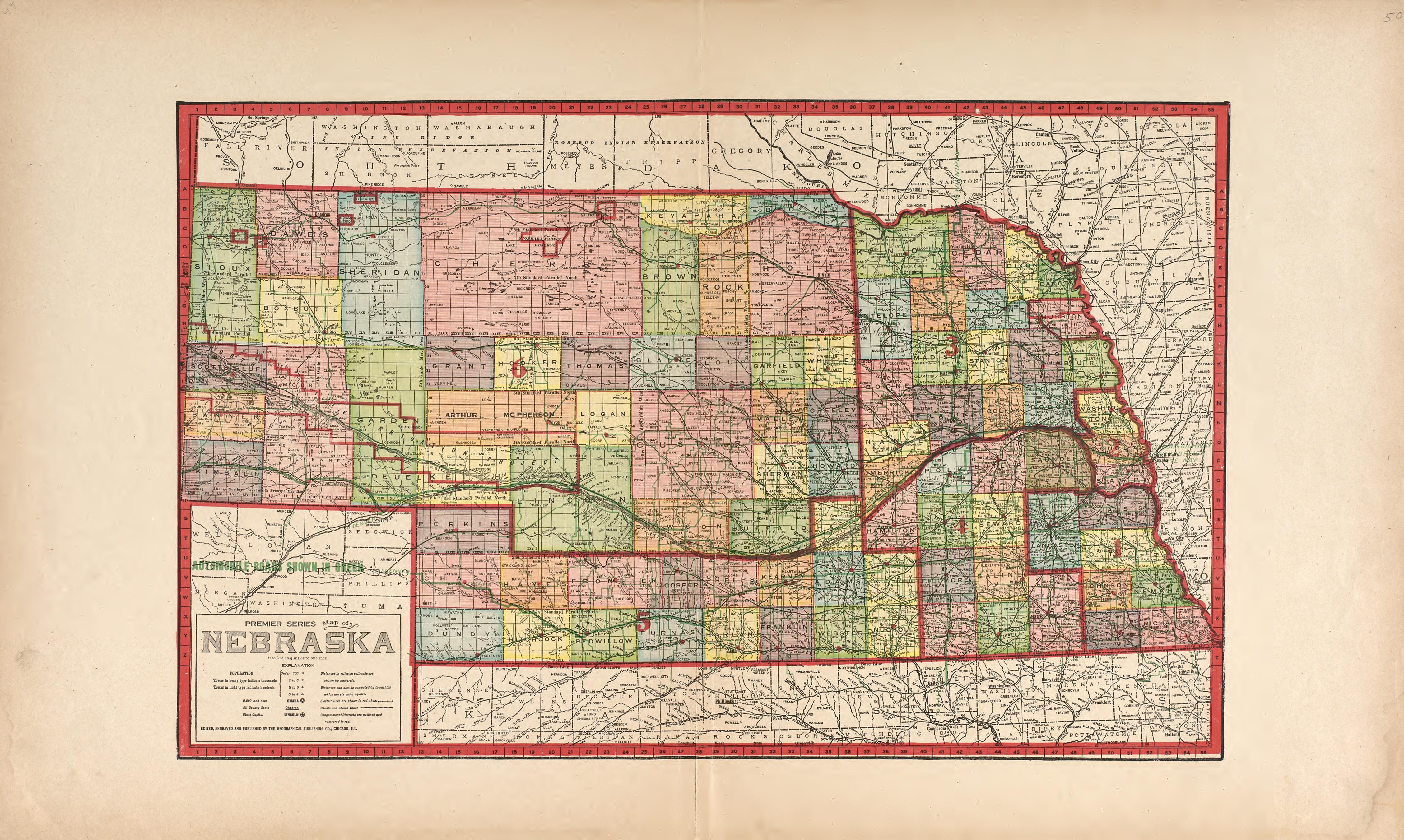 This old map of Nebraska, Saunders County,  was created by Anderson Publishing Company in 1916