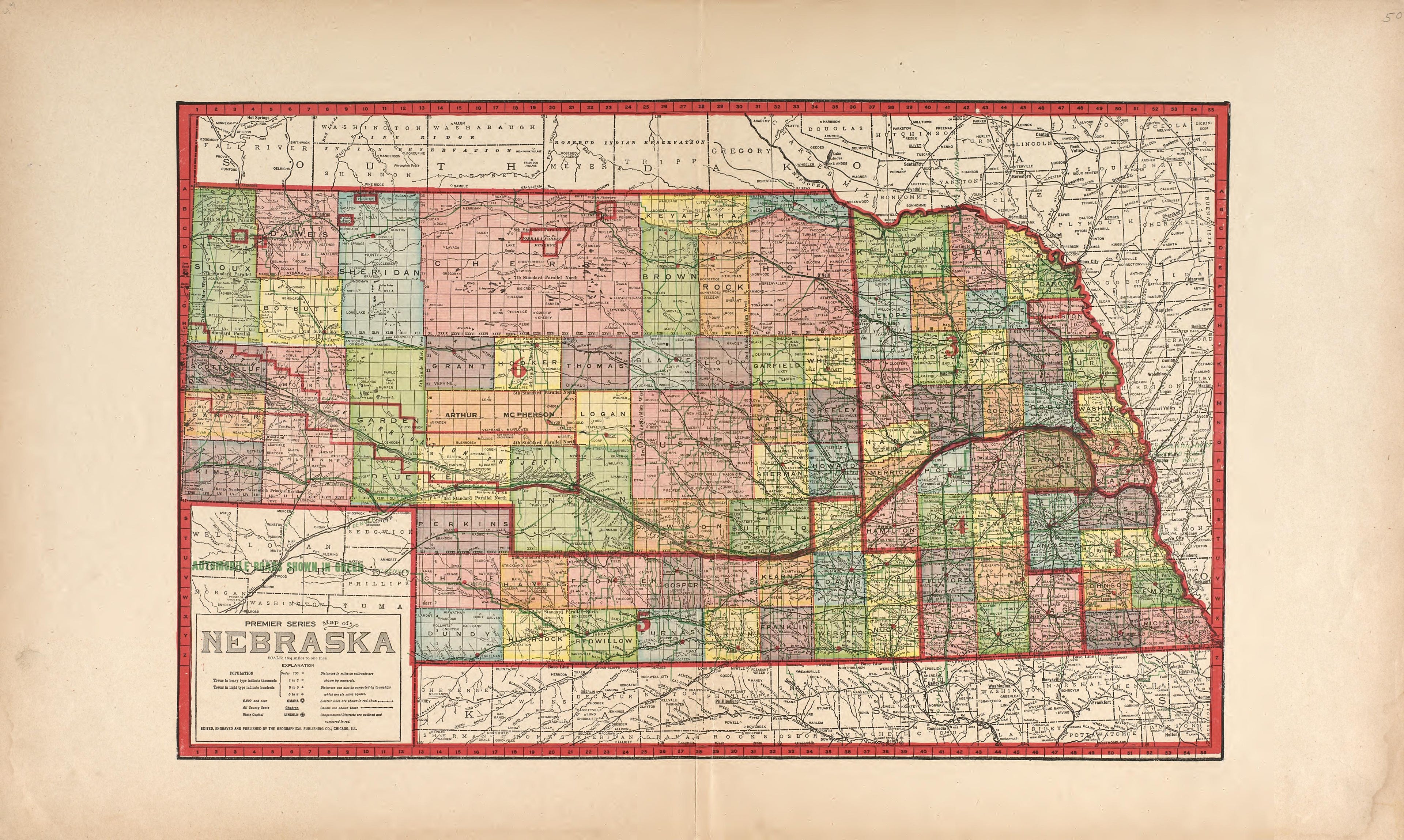 This old map of Nebraska, Saunders County,  was created by Anderson Publishing Company in 1916