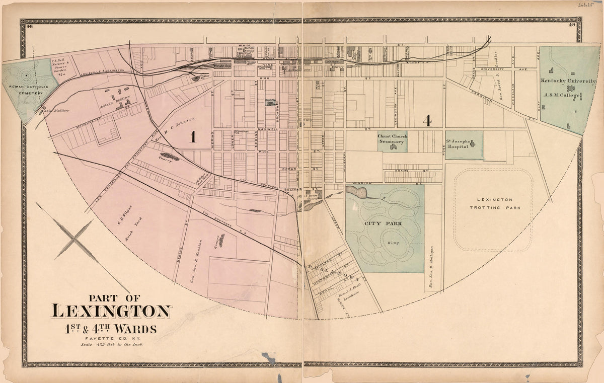 Part of Lexington - 2 from Atlas of Bourbon, Clark, Fayette, Jessamine and Woodford Counties, Ky 1877 by Relic Map Company