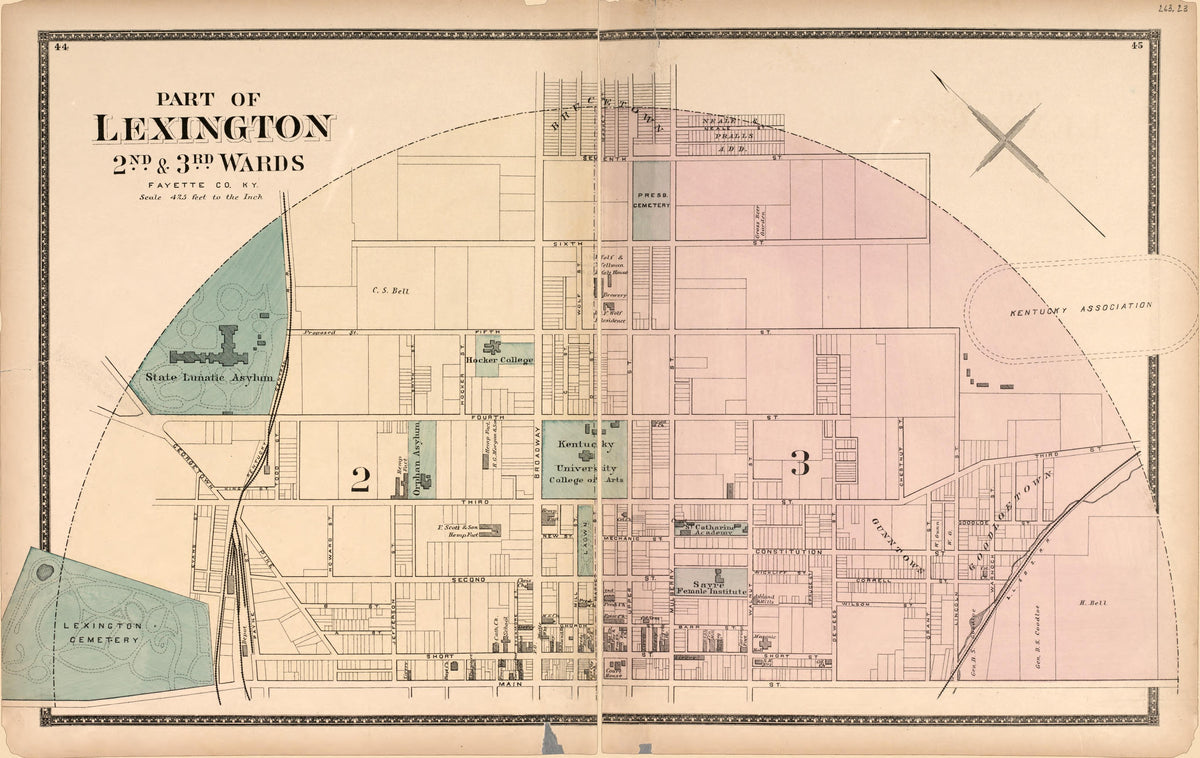 Part of Lexington - 1 from Atlas of Bourbon, Clark, Fayette, Jessamine and Woodford Counties, Ky 1877 by Relic Map Company