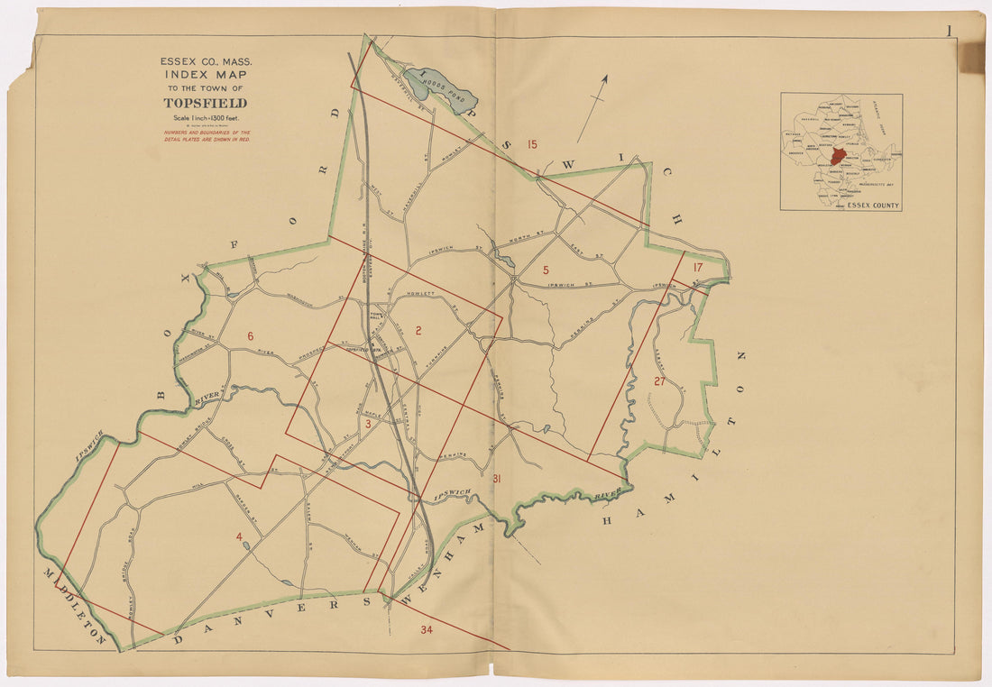 Image 5 of Atlas of the Towns of Topsfield, Ipswich, Essex, Hamilton and Wenham, Essex County, Massachusetts from Atlas of the Towns of Topsfield, Ipswich, Essex, Hamilton and Wenham, Essex County, Massachusetts 1910 by Relic Map Company
