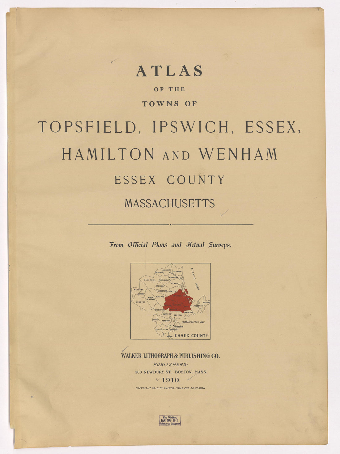 Image 2 of Atlas of the Towns of Topsfield, Ipswich, Essex, Hamilton and Wenham, Essex County, Massachusetts from Atlas of the Towns of Topsfield, Ipswich, Essex, Hamilton and Wenham, Essex County, Massachusetts 1910 by Relic Map Company