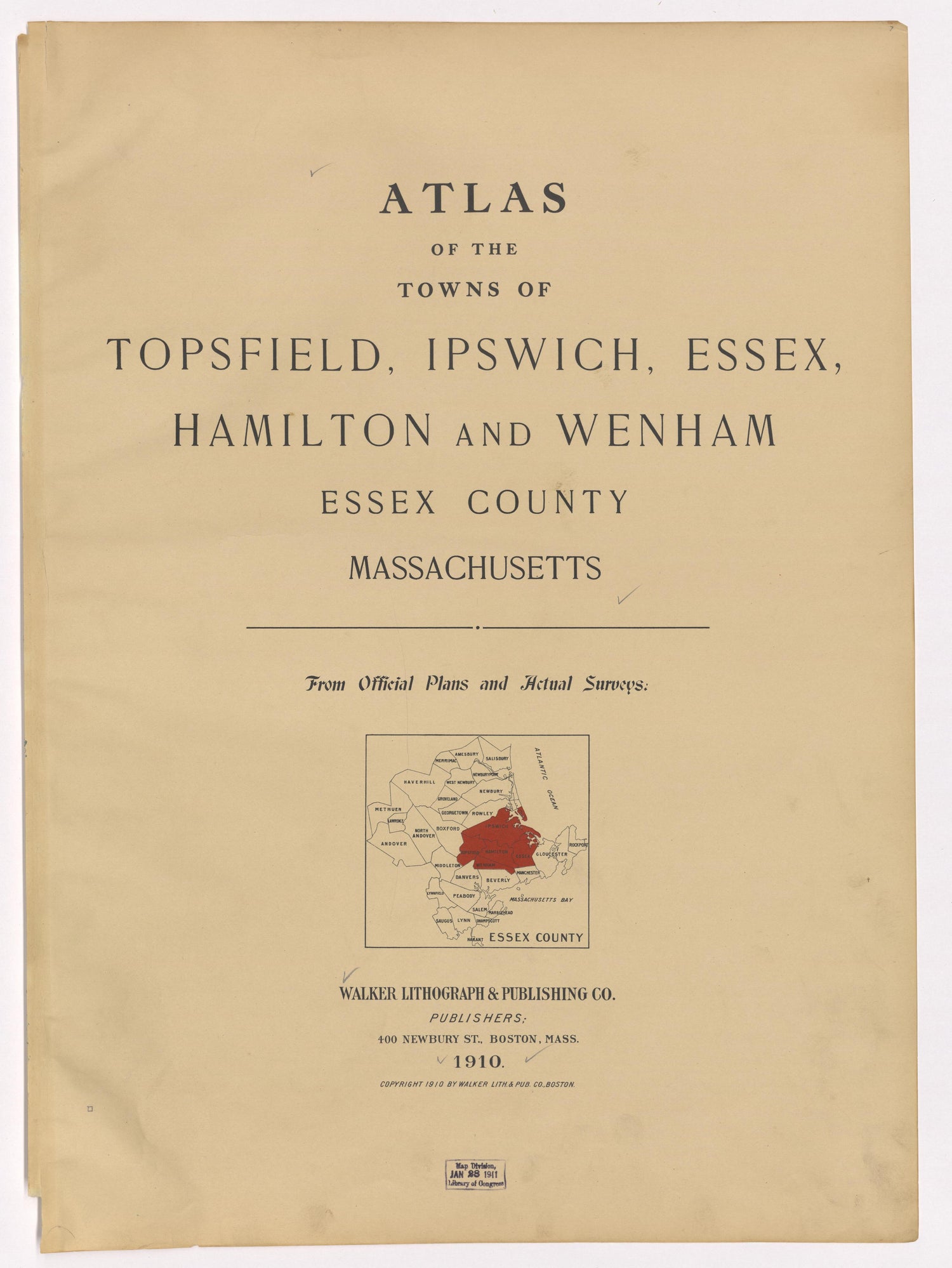 Image 2 of Atlas of the Towns of Topsfield, Ipswich, Essex, Hamilton and Wenham, Essex County, Massachusetts from Atlas of the Towns of Topsfield, Ipswich, Essex, Hamilton and Wenham, Essex County, Massachusetts 1910 by Relic Map Company