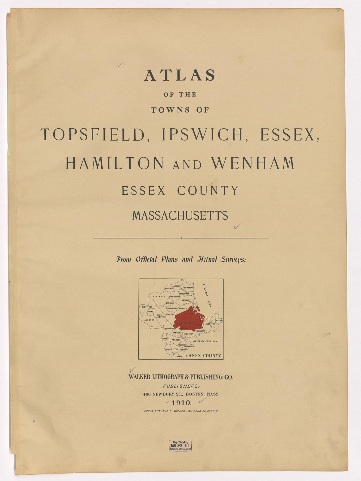 Image 2 of Atlas of the Towns of Topsfield, Ipswich, Essex, Hamilton and Wenham, Essex County, Massachusetts from Atlas of the Towns of Topsfield, Ipswich, Essex, Hamilton and Wenham, Essex County, Massachusetts 1910 by Relic Map Company