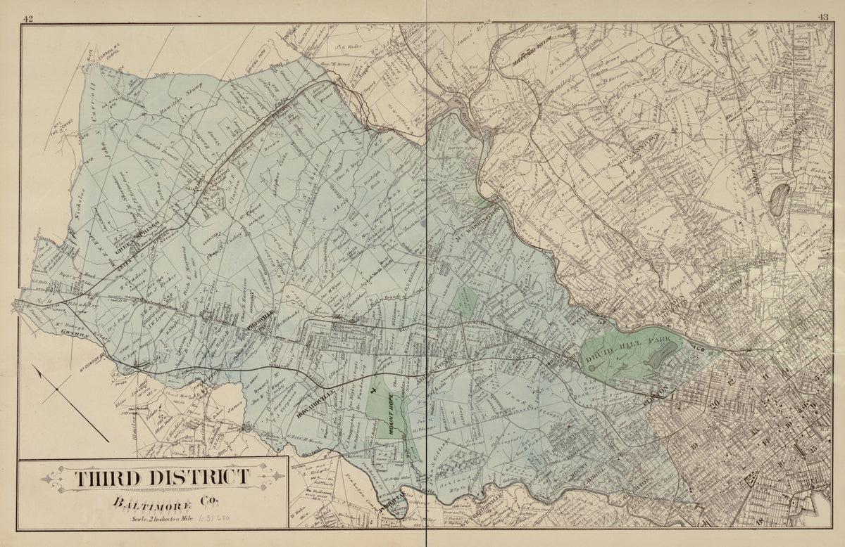 Third District from Atlas of Fifteen Miles Around Baltimore, Including Anne Arundel County, Maryland 1878 by Relic Map Company