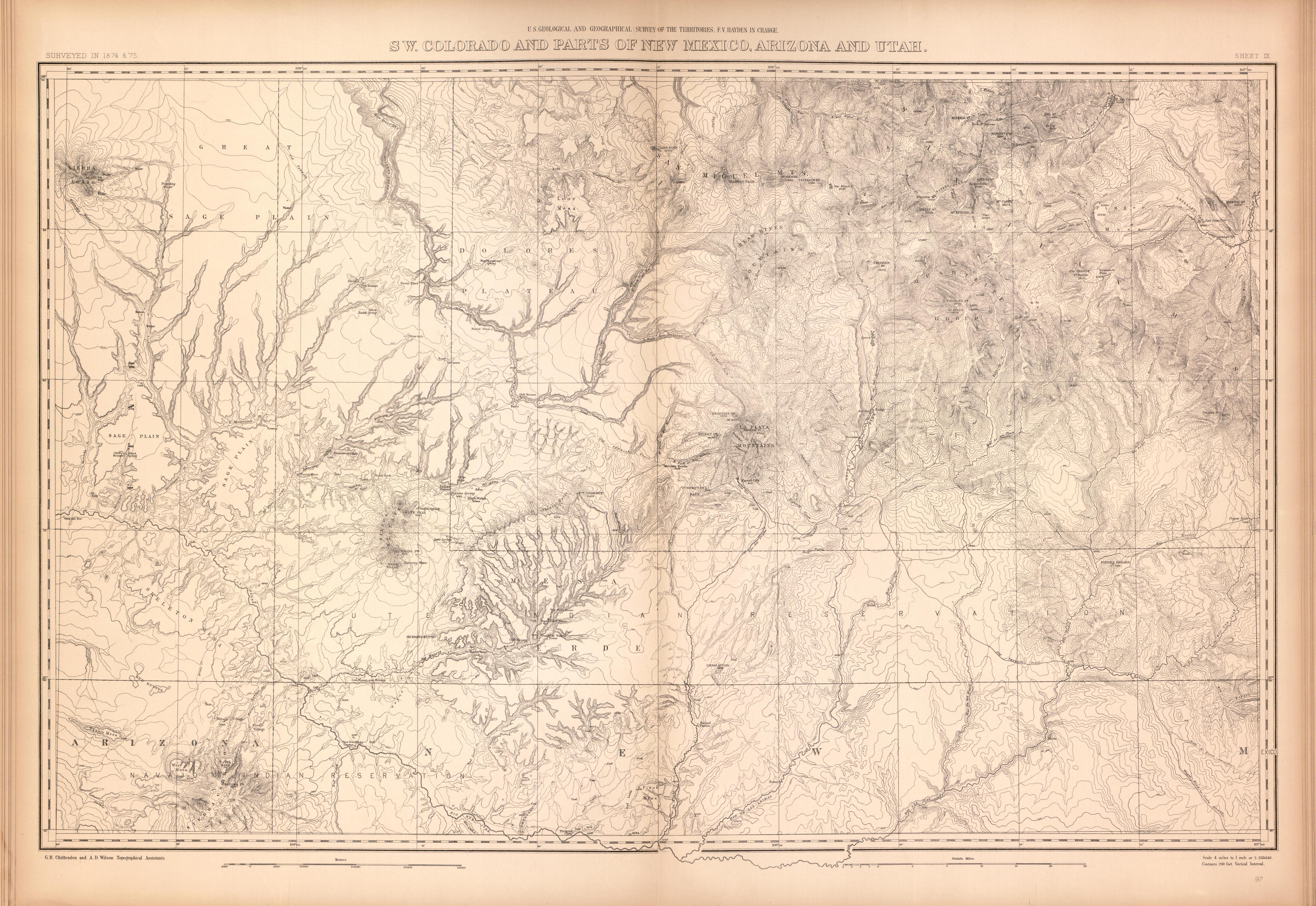 This old map of Colorado,  was created by Geological and Geographical Survey of the Territories (U.S.)|Hayden, F. V. (Ferdinand Vandeveer) in 1877