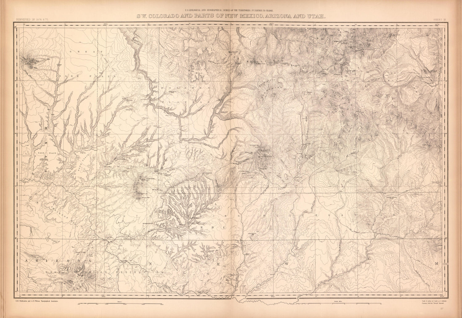 This old map of Colorado,  was created by Geological and Geographical Survey of the Territories (U.S.)|Hayden, F. V. (Ferdinand Vandeveer) in 1877