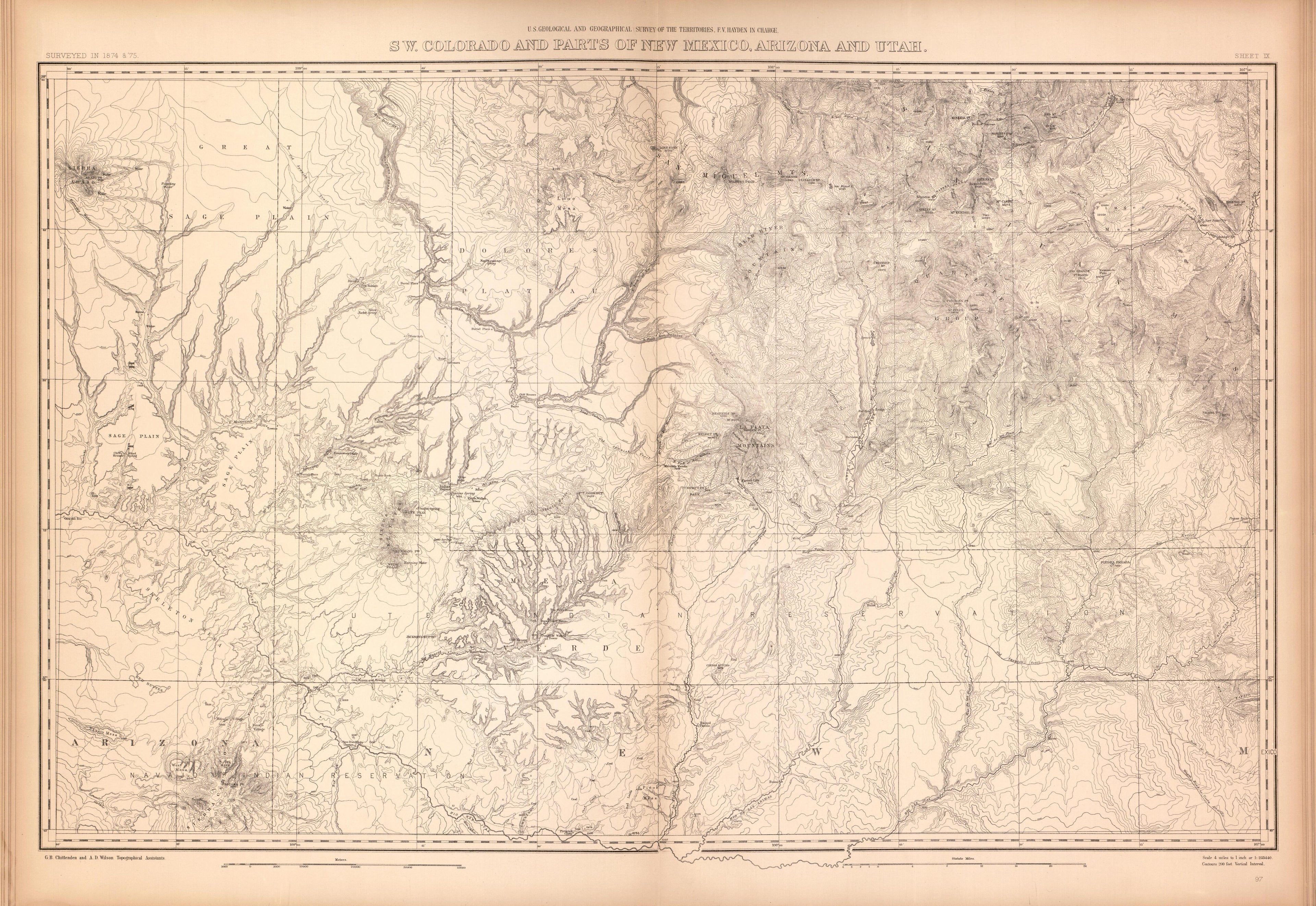 This old map of Colorado,  was created by Geological and Geographical Survey of the Territories (U.S.)|Hayden, F. V. (Ferdinand Vandeveer) in 1877