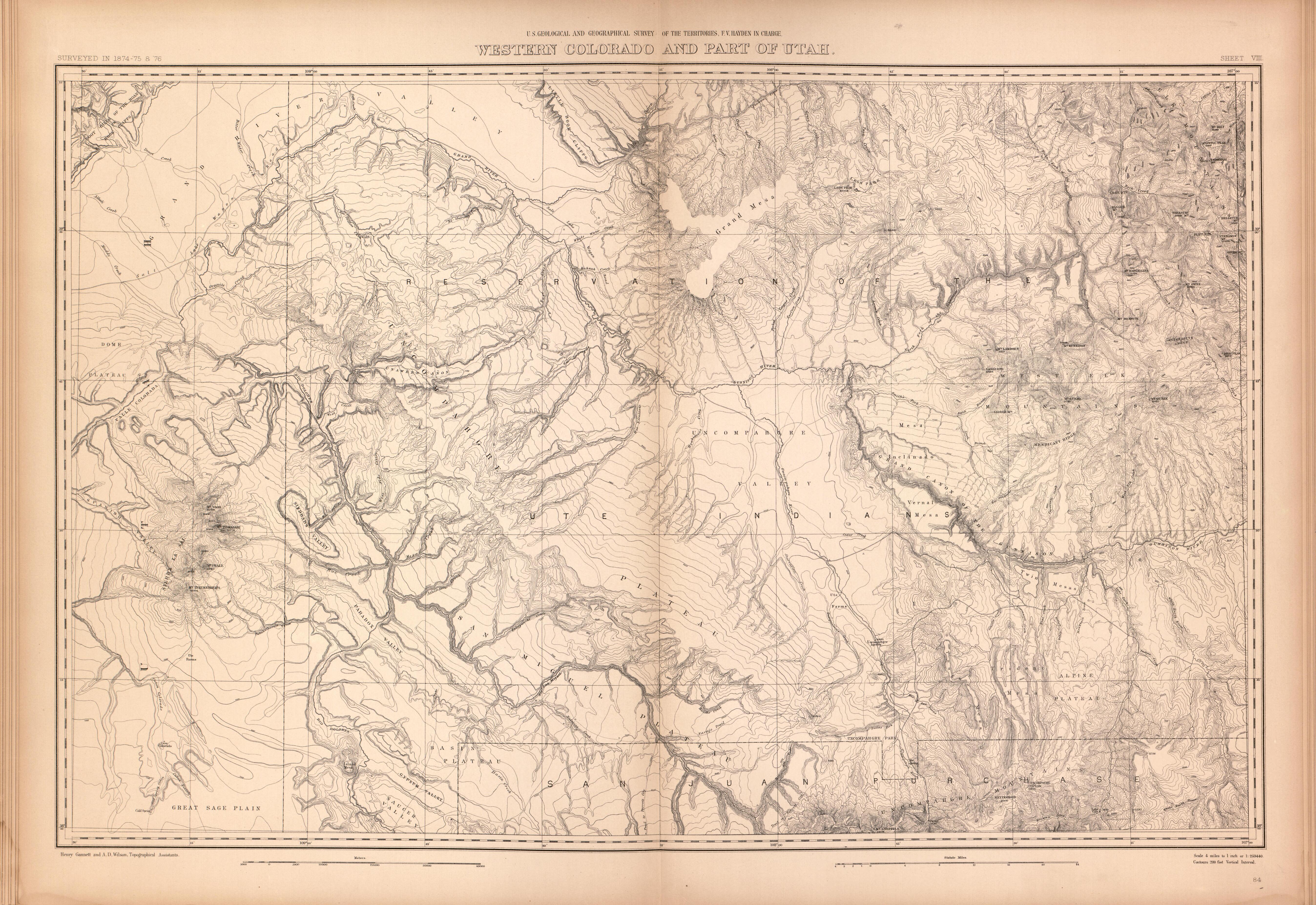 This old map of Colorado,  was created by Geological and Geographical Survey of the Territories (U.S.)|Hayden, F. V. (Ferdinand Vandeveer) in 1877