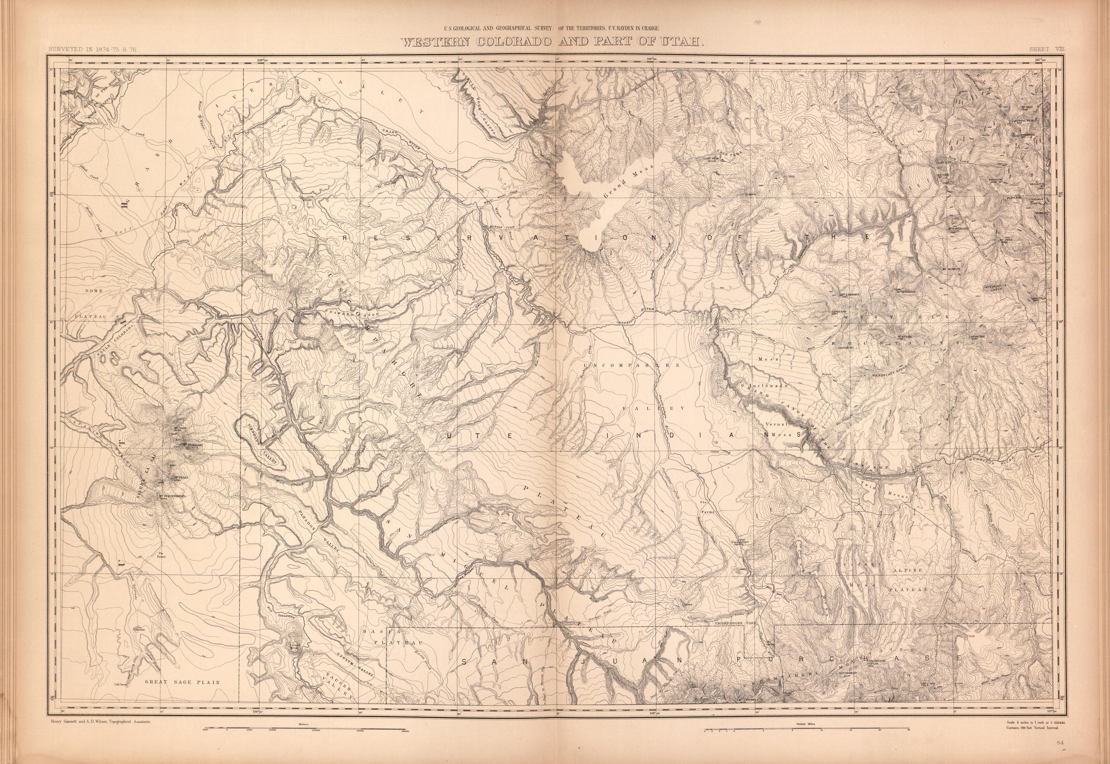 This old map of Colorado,  was created by Geological and Geographical Survey of the Territories (U.S.)|Hayden, F. V. (Ferdinand Vandeveer) in 1877