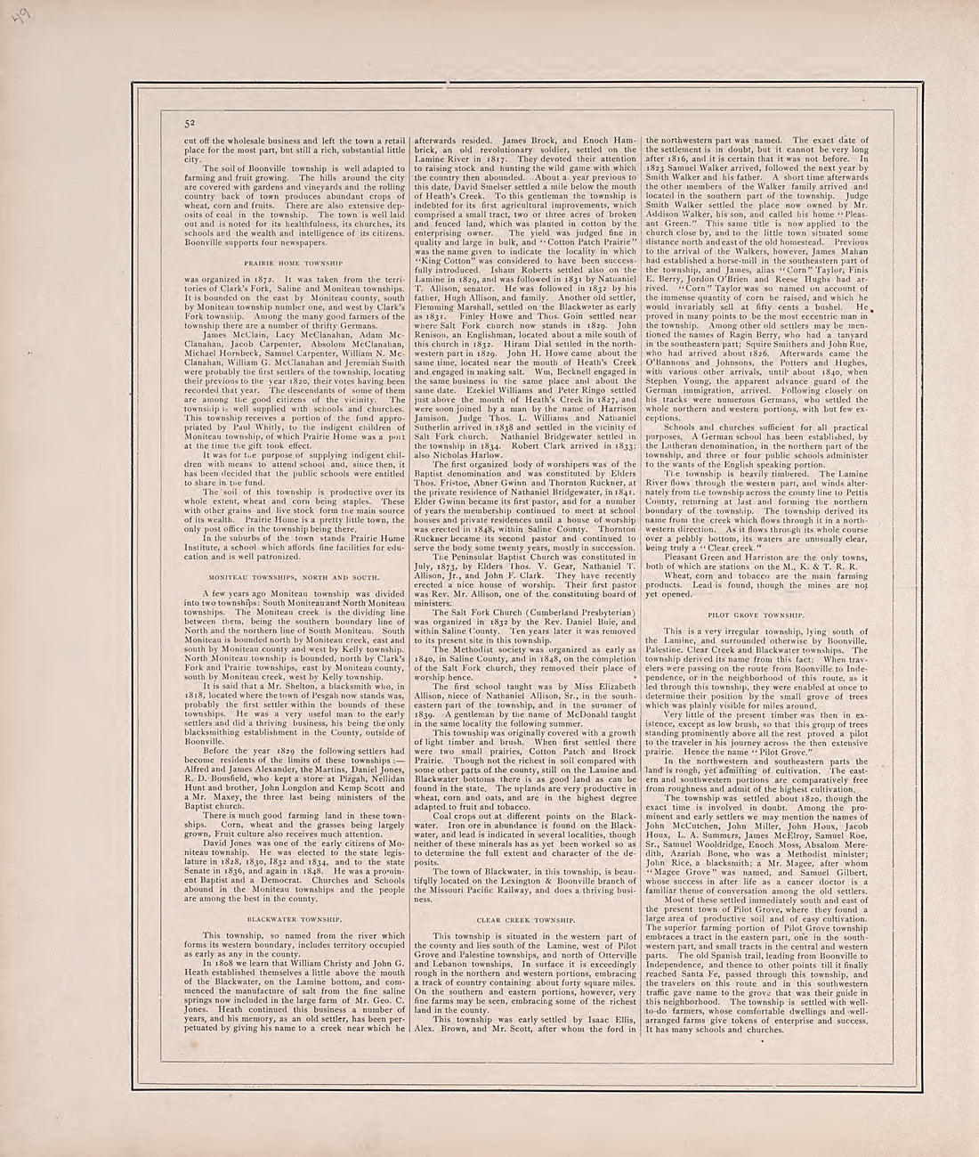 History of Cooper County, Cont. from Illustrated Historical Atlas of Cooper County, Missouri : Compiled and Published from Official Records and Personal Examination 1897 by Relic Map Company