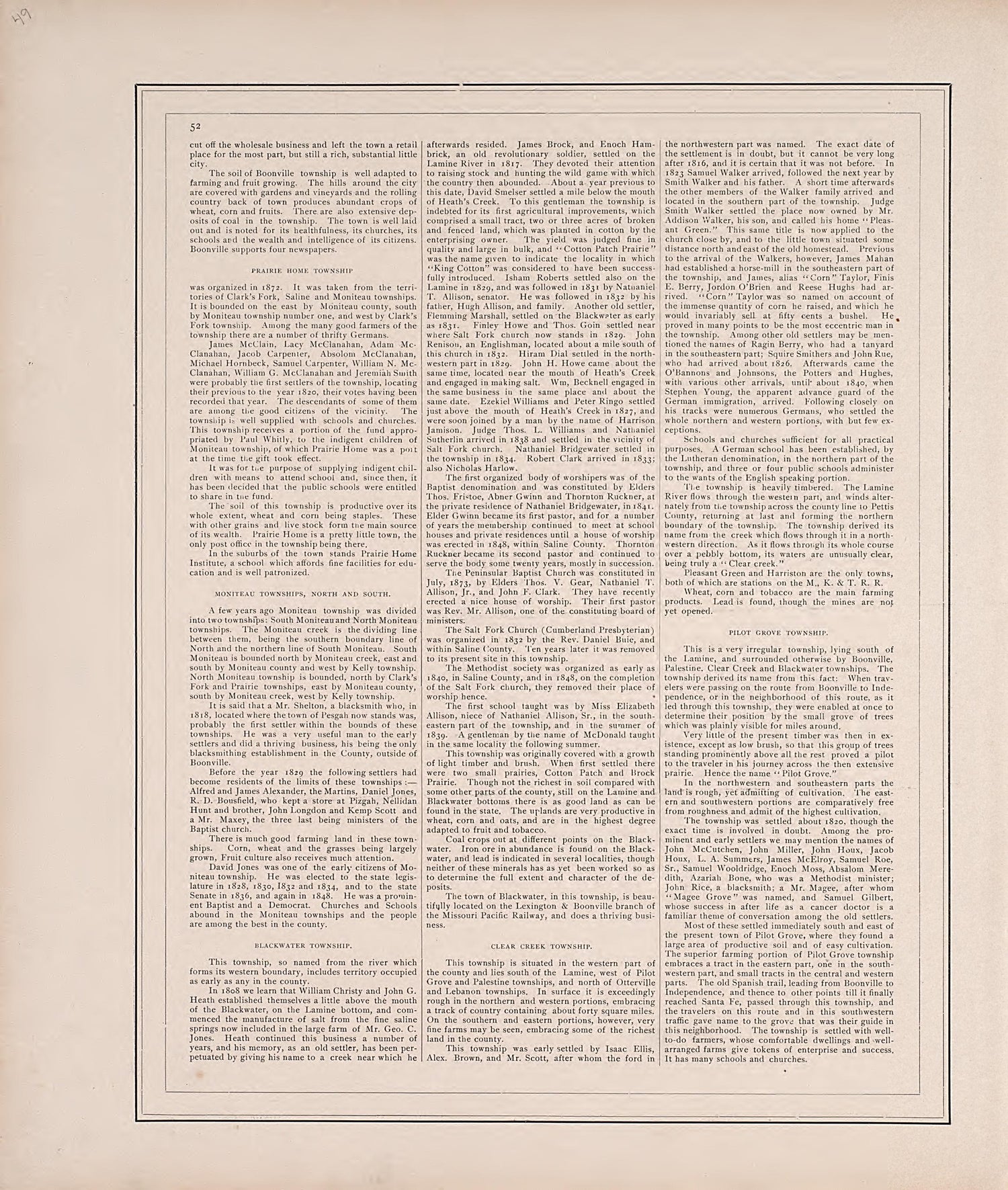 History of Cooper County, Cont. from Illustrated Historical Atlas of Cooper County, Missouri : Compiled and Published from Official Records and Personal Examination 1897 by Relic Map Company